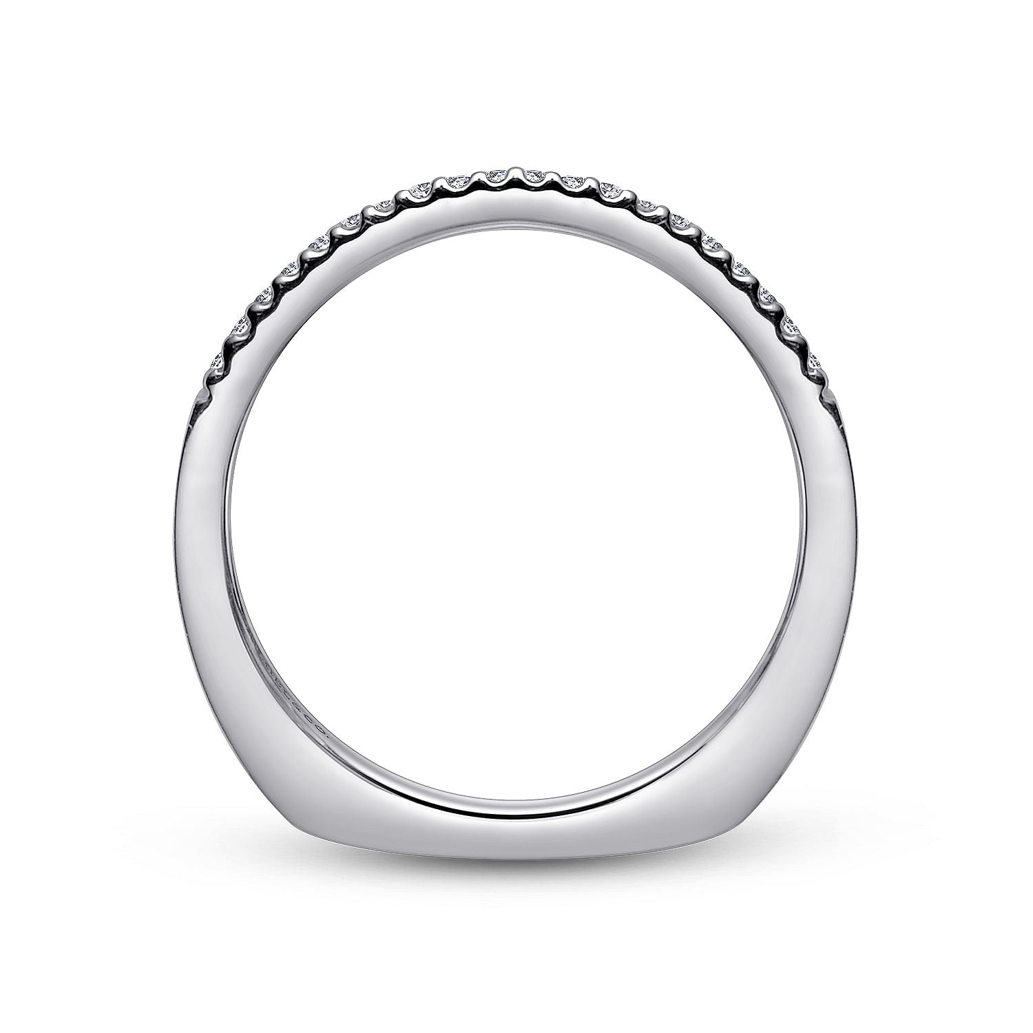 14k White Gold Diamond Straight Wedding Band angle 2 14k White Gold Diamond Straight Wedding Band angle 2