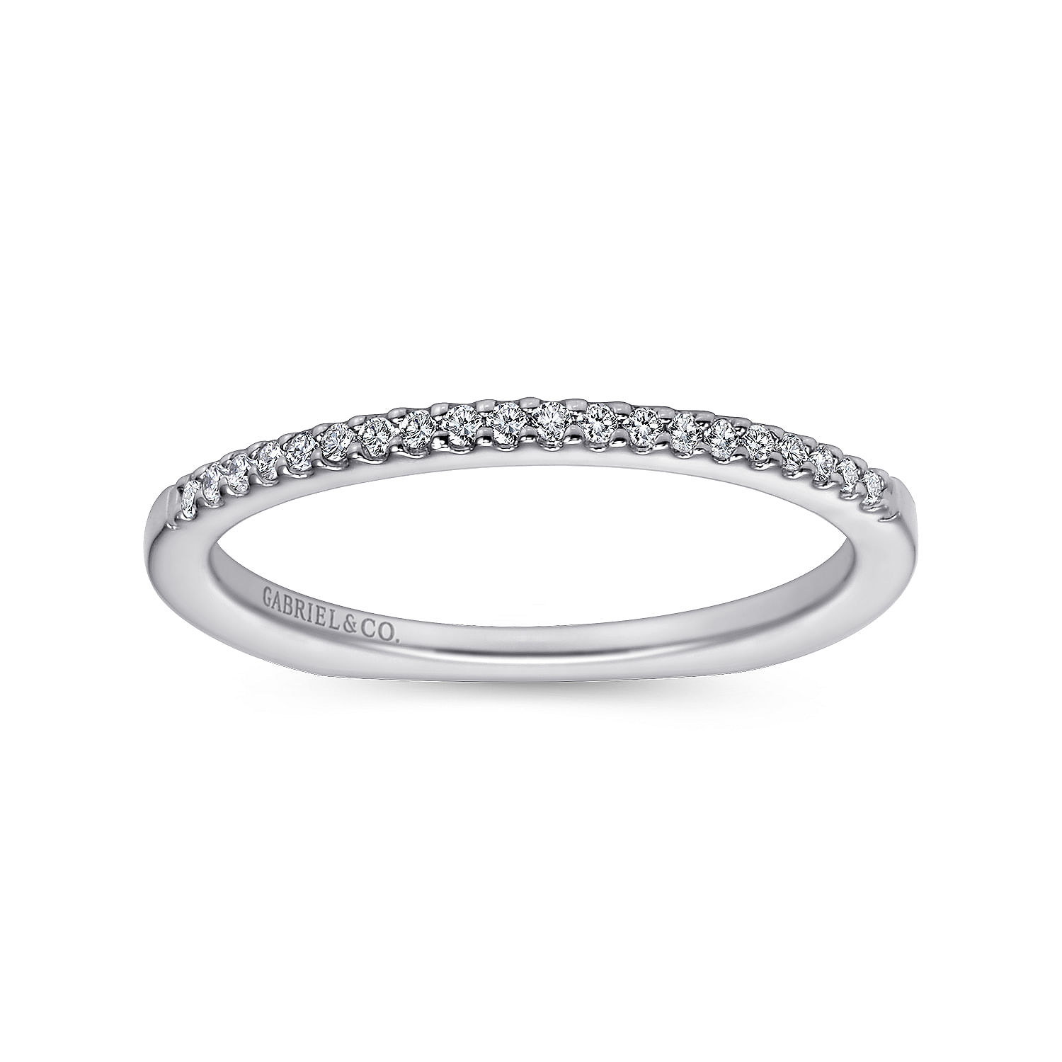 14k White Gold Diamond Straight Wedding Band angle 5 14k White Gold Diamond Straight Wedding Band angle 5