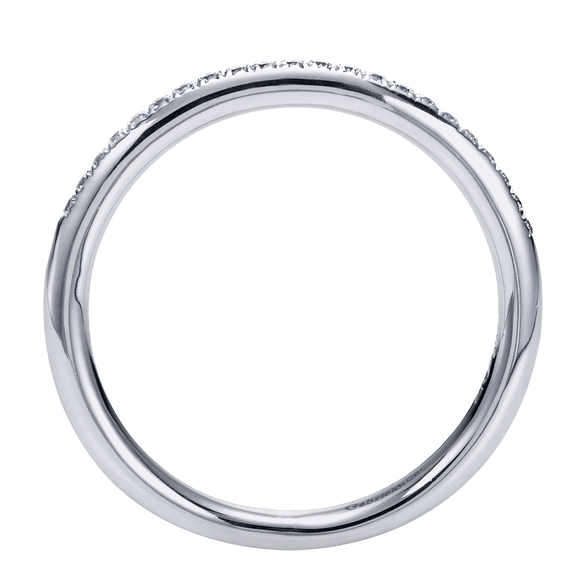 14k White Gold Diamond Straight Wedding Band angle 2 14k White Gold Diamond Straight Wedding Band angle 2