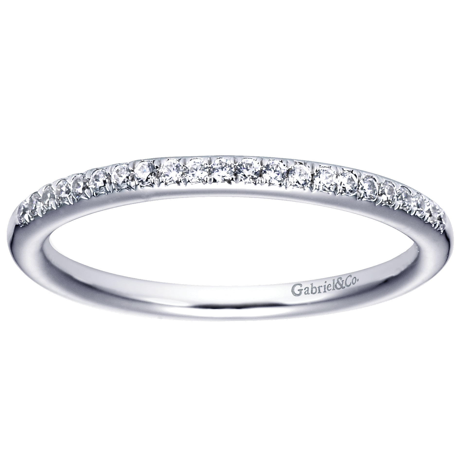 14k White Gold Diamond Straight Wedding Band angle 5 14k White Gold Diamond Straight Wedding Band angle 5
