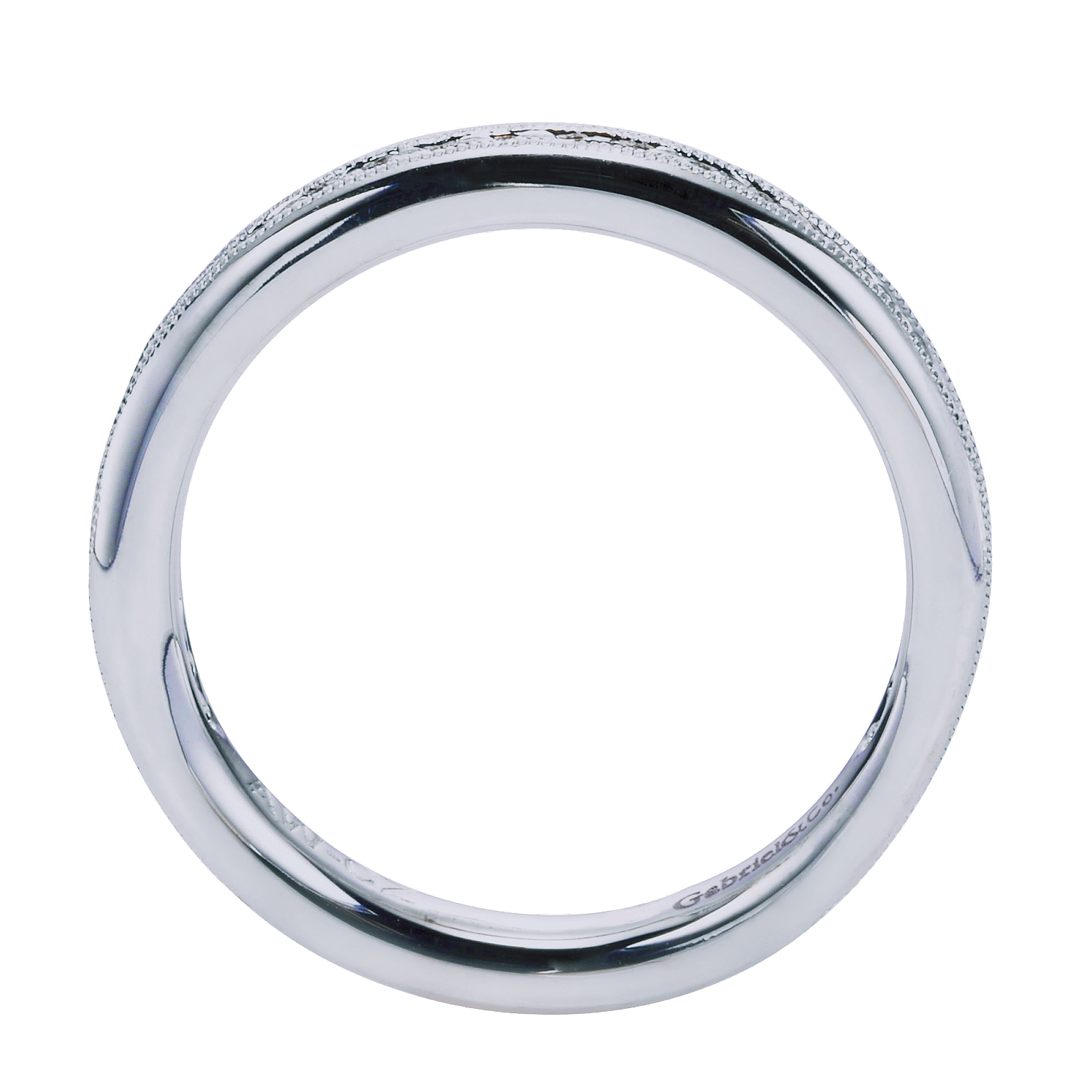 14k White Gold Diamond Straight Wedding Band angle 2 14k White Gold Diamond Straight Wedding Band angle 2
