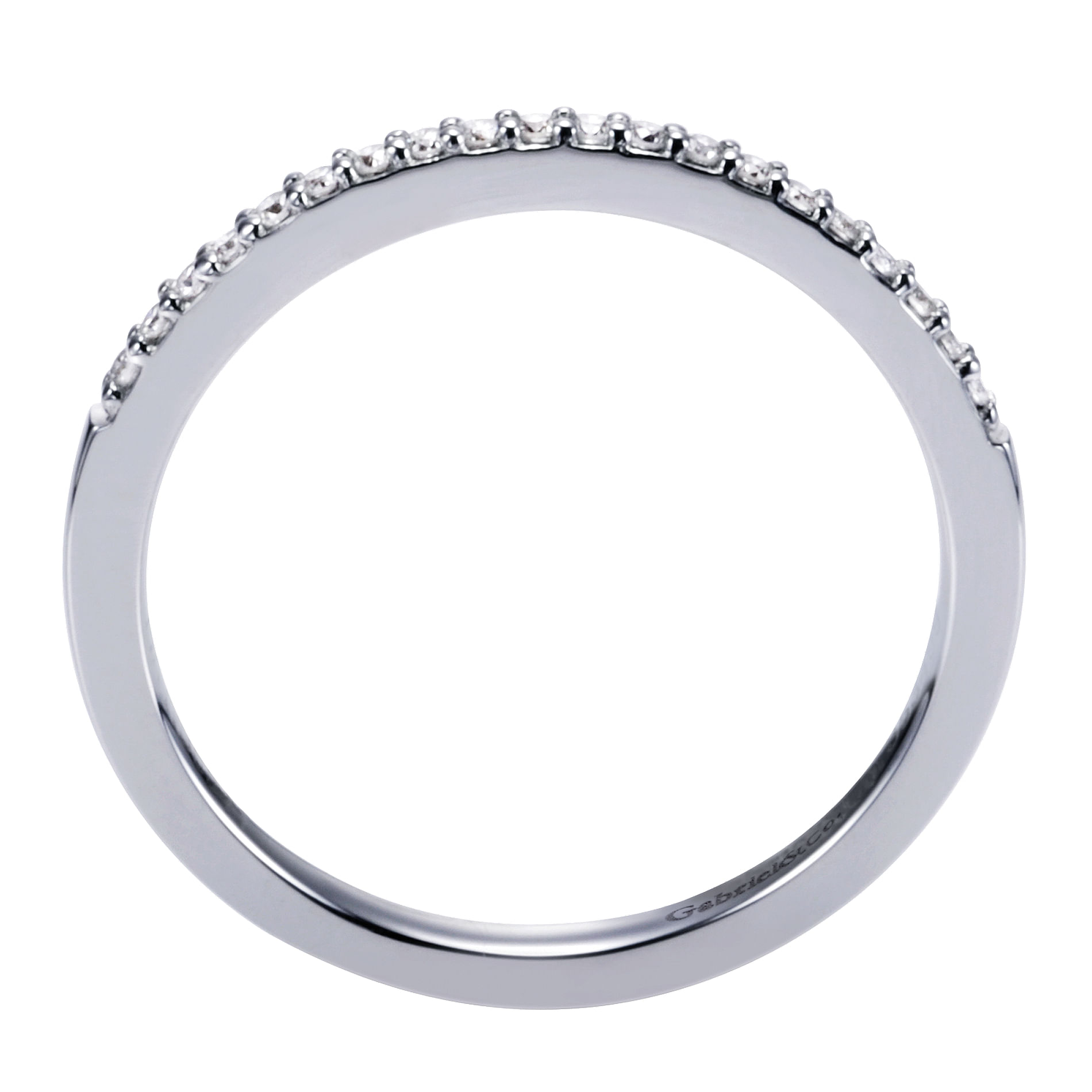 14k White Gold Diamond Straight Wedding Band angle 2 14k White Gold Diamond Straight Wedding Band angle 2