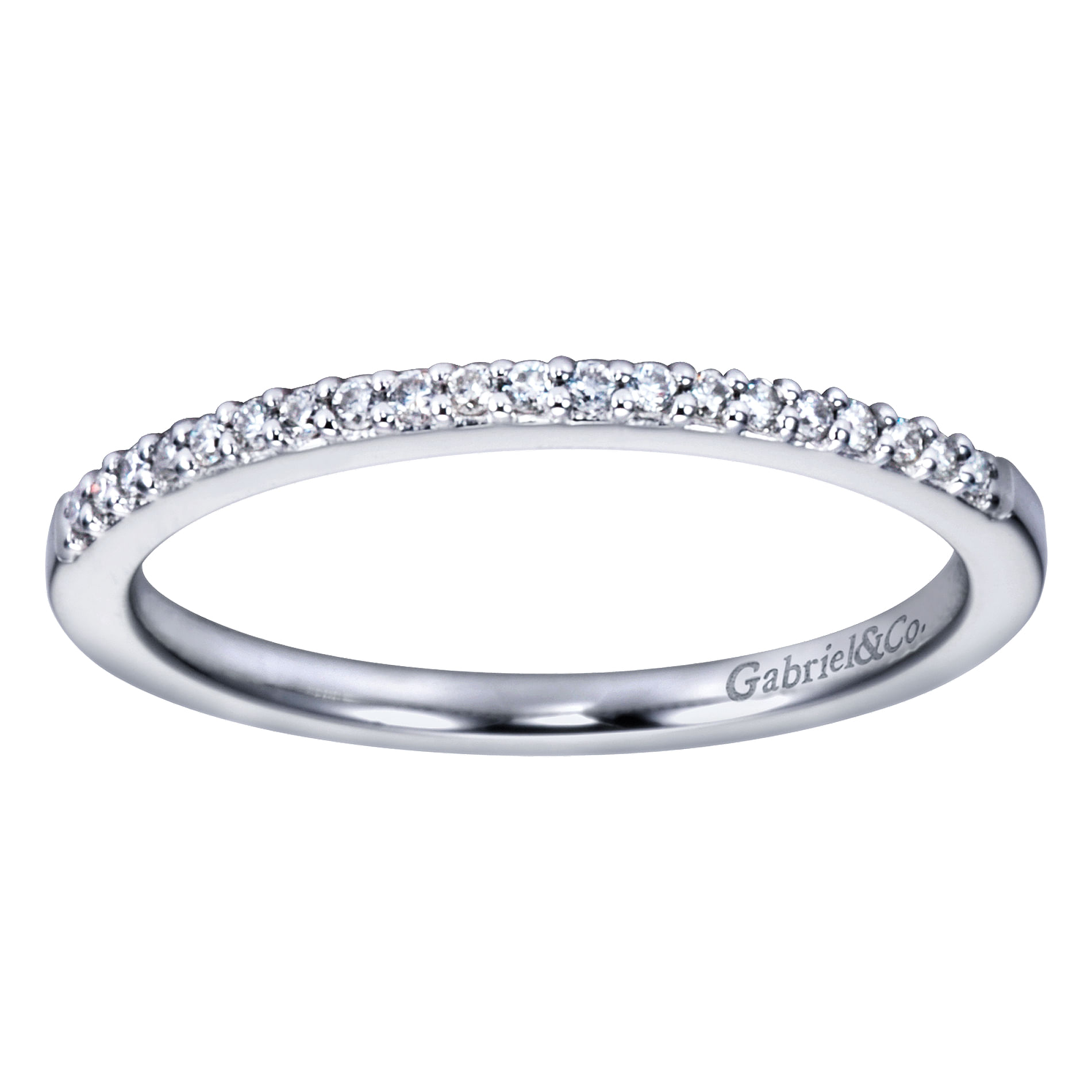 14k White Gold Diamond Straight Wedding Band angle 5 14k White Gold Diamond Straight Wedding Band angle 5