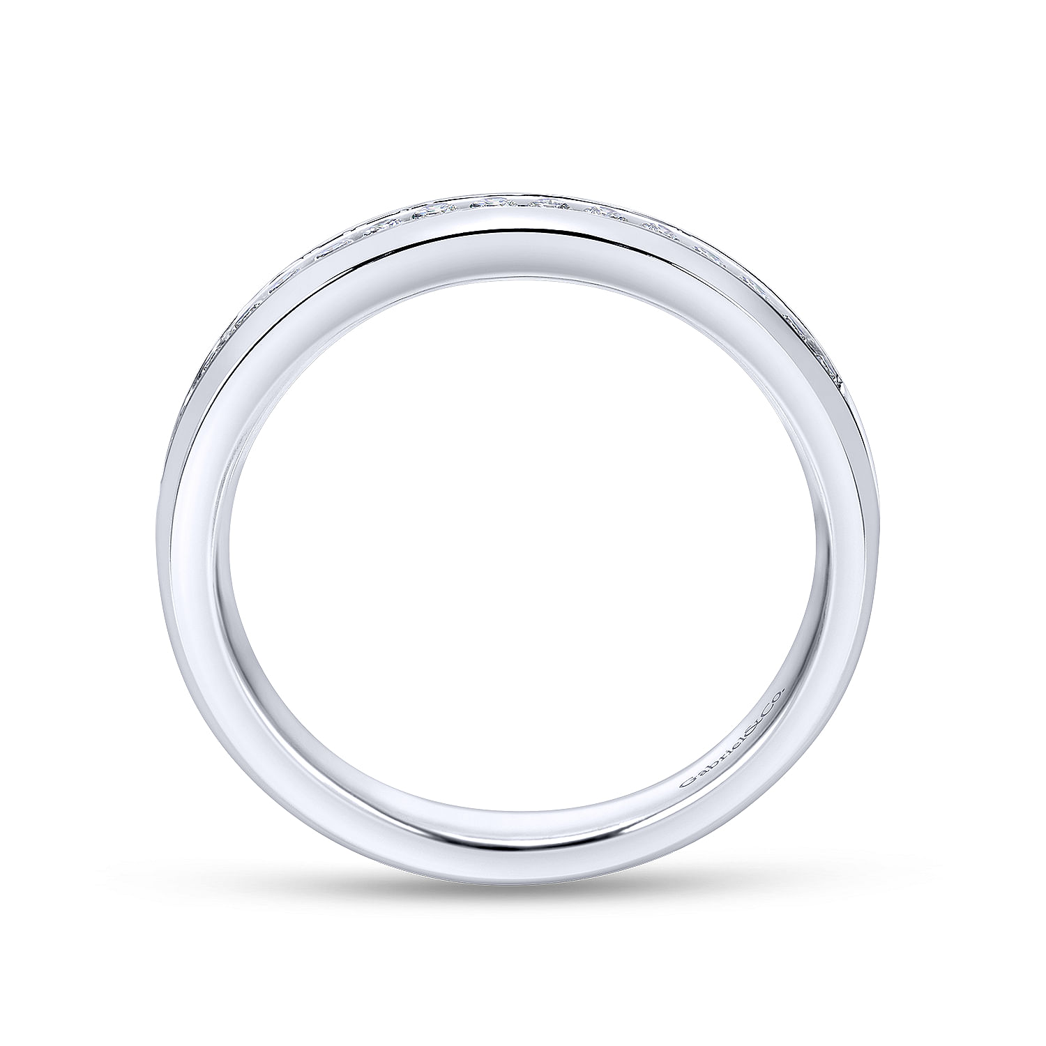 14k White Gold Diamond Straight Wedding Band angle 2 14k White Gold Diamond Straight Wedding Band angle 2