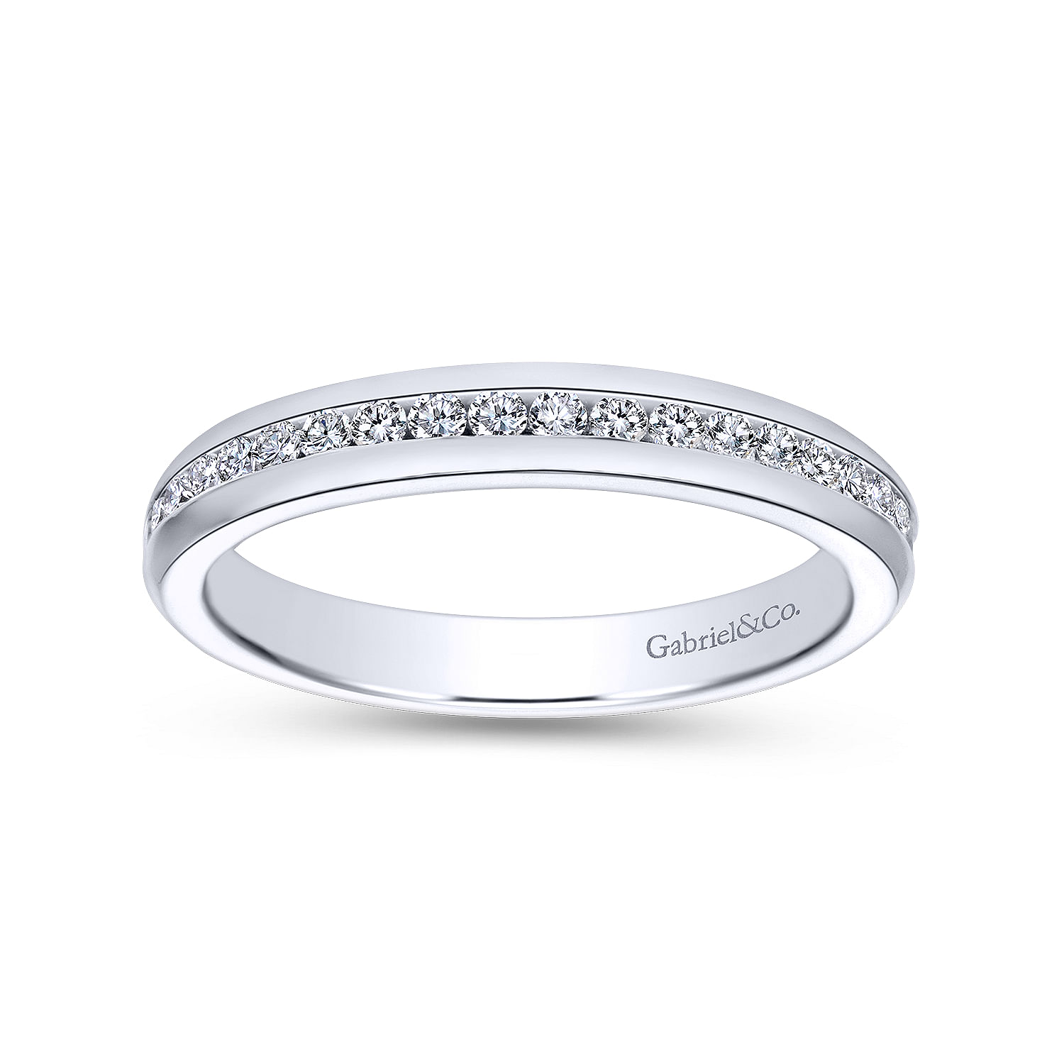 14k White Gold Diamond Straight Wedding Band angle 5 14k White Gold Diamond Straight Wedding Band angle 5