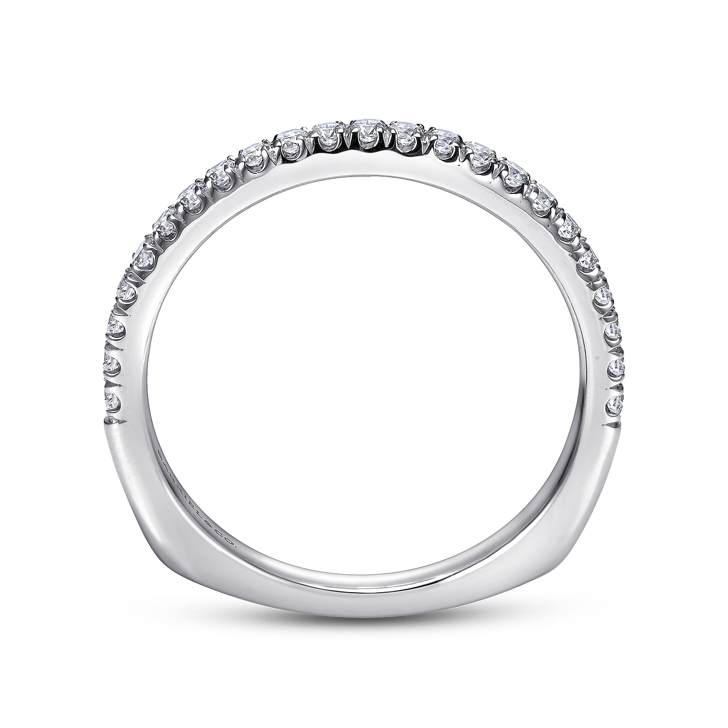 14k White Gold Diamond Straight Wedding Band angle 2 14k White Gold Diamond Straight Wedding Band angle 2