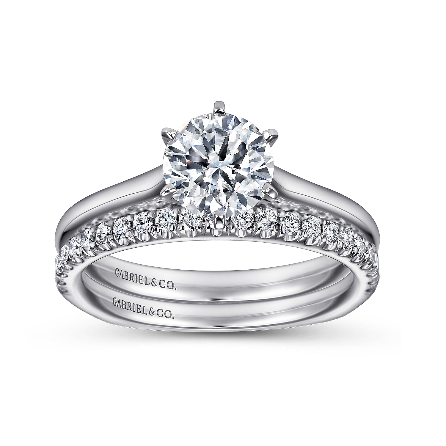 14k White Gold Diamond Straight Wedding Band angle 4 14k White Gold Diamond Straight Wedding Band angle 4