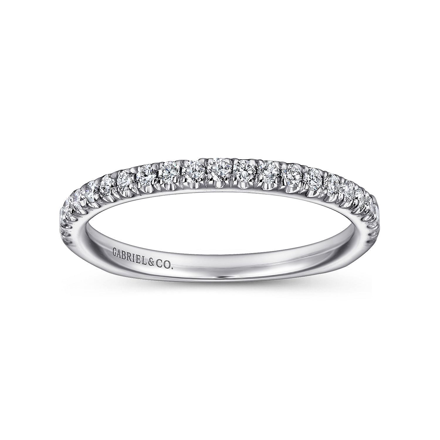 14k White Gold Diamond Straight Wedding Band angle 5 14k White Gold Diamond Straight Wedding Band angle 5