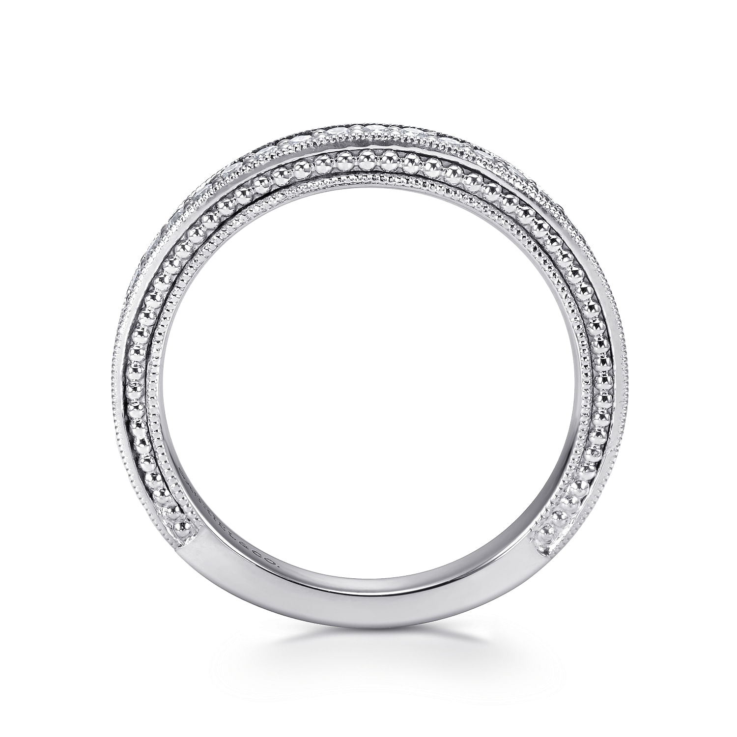 14k White Gold Diamond Straight Wedding Band angle 2 14k White Gold Diamond Straight Wedding Band angle 2
