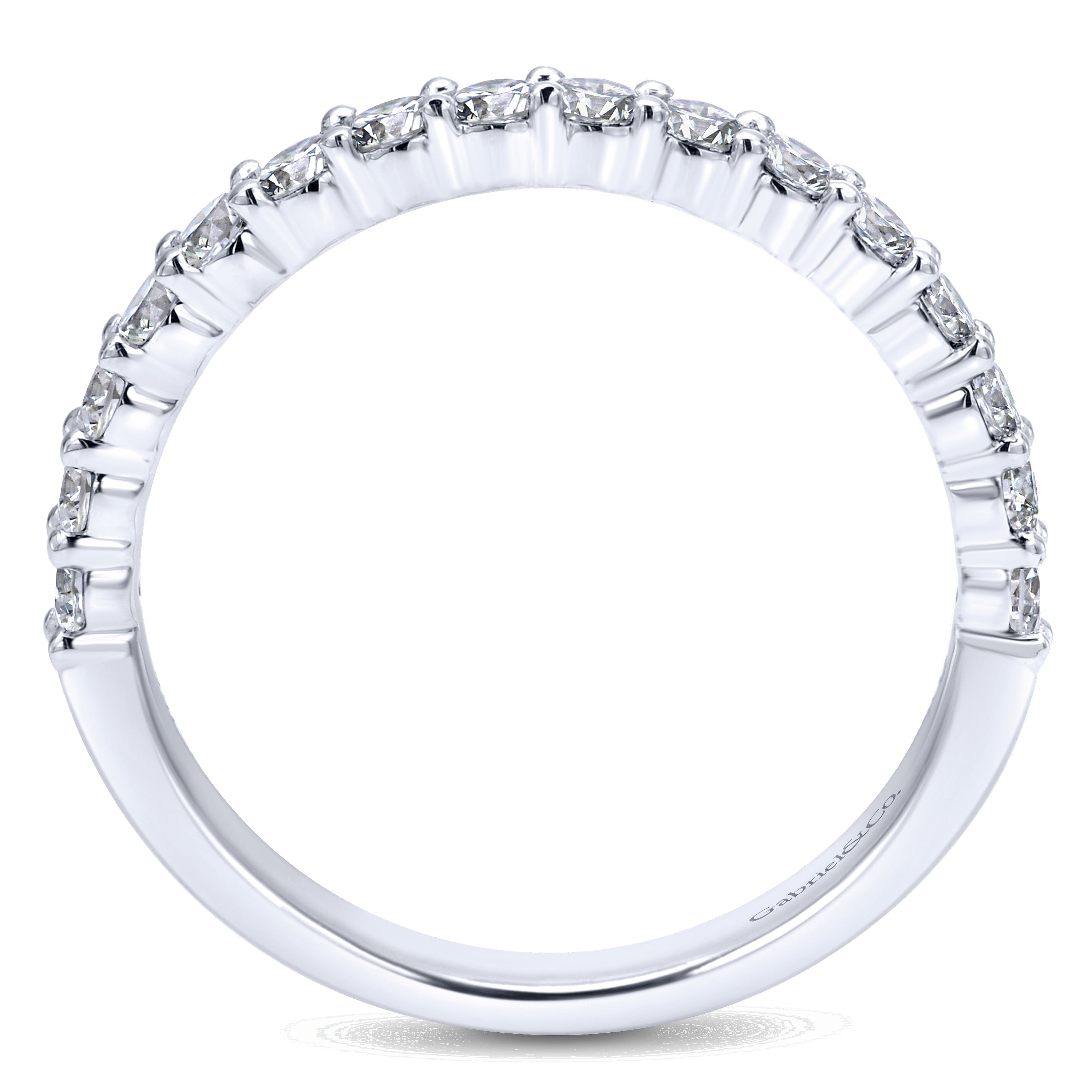 14k White Gold Diamond Straight Wedding Band angle 2 14k White Gold Diamond Straight Wedding Band angle 2