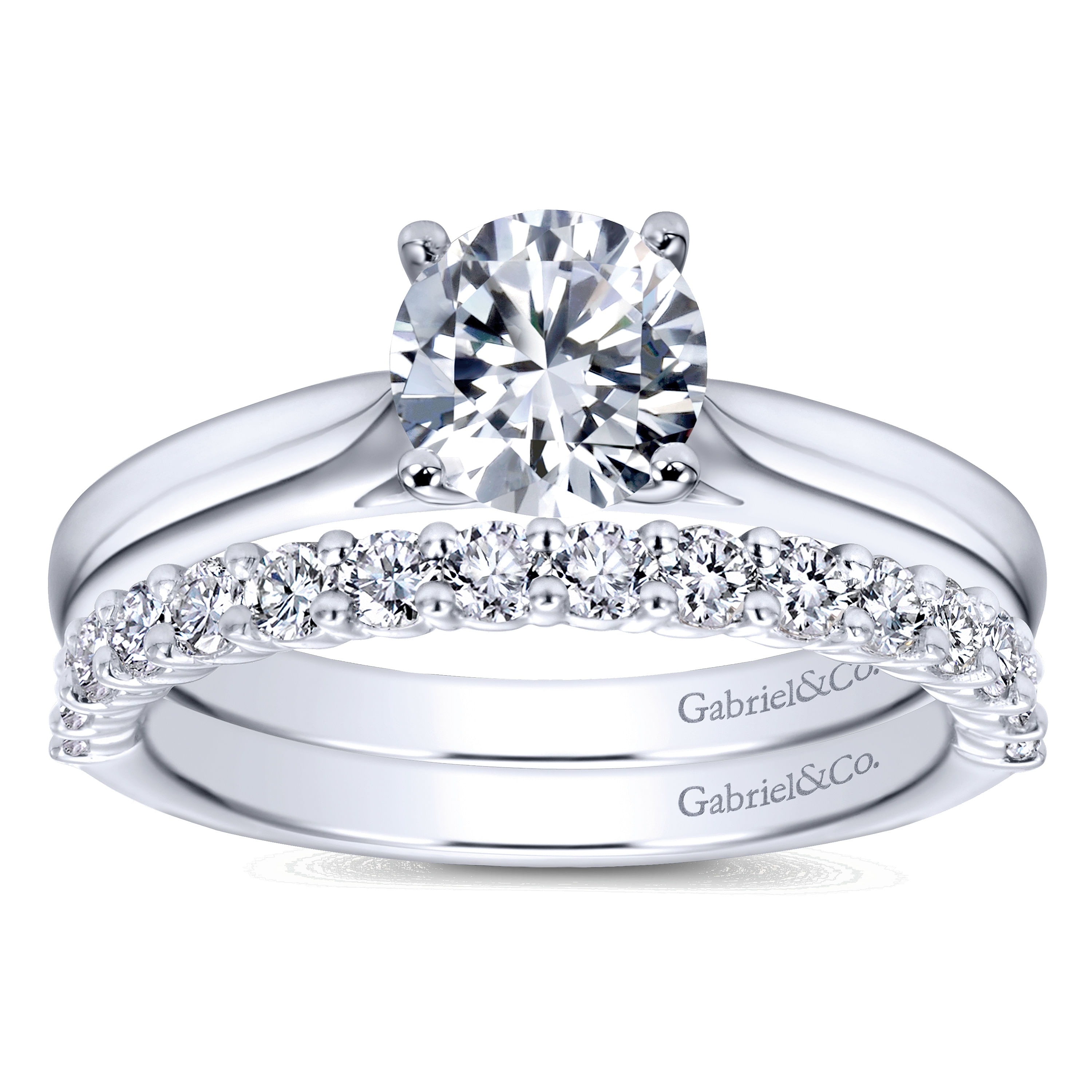 14k White Gold Diamond Straight Wedding Band angle 4 14k White Gold Diamond Straight Wedding Band angle 4
