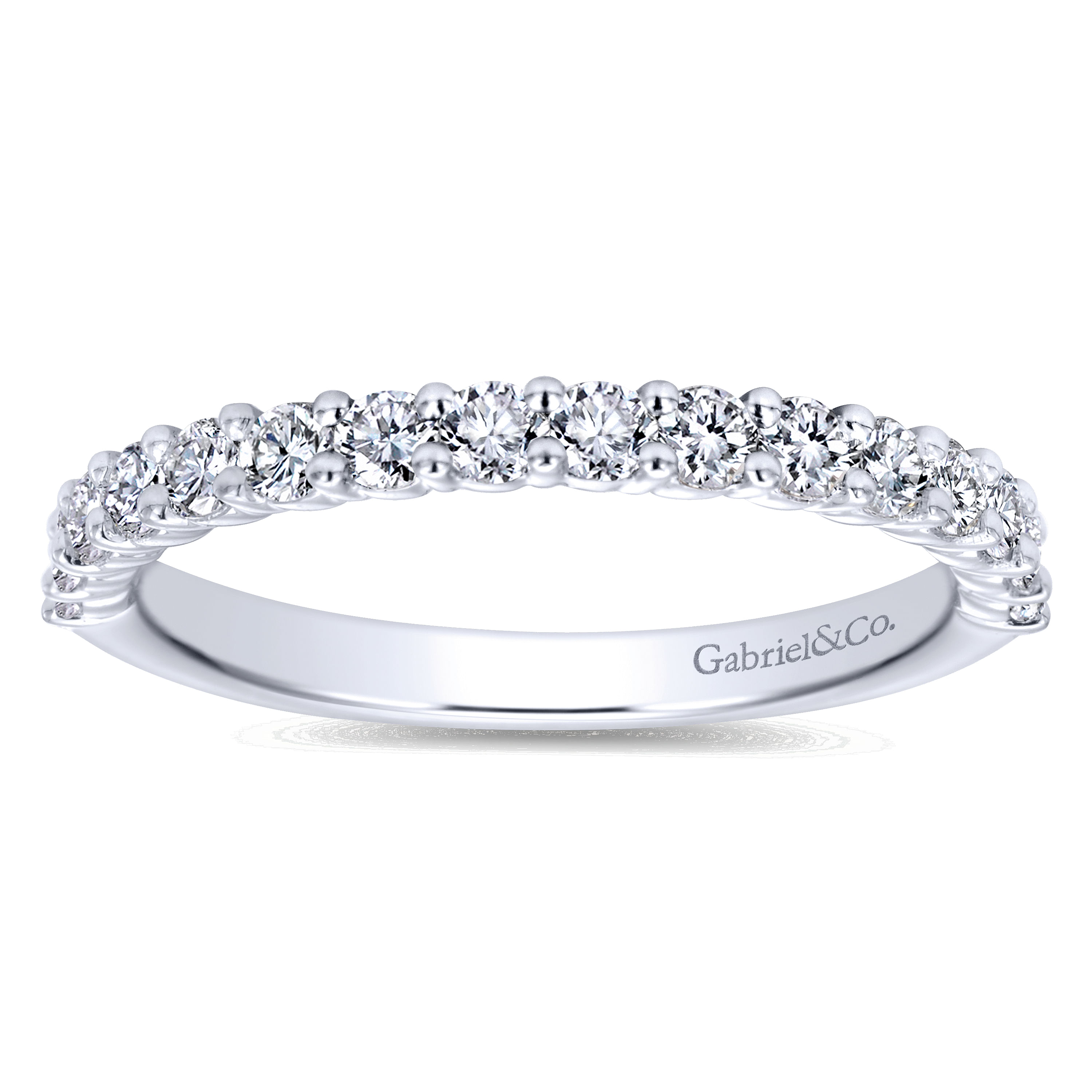 14k White Gold Diamond Straight Wedding Band angle 5 14k White Gold Diamond Straight Wedding Band angle 5