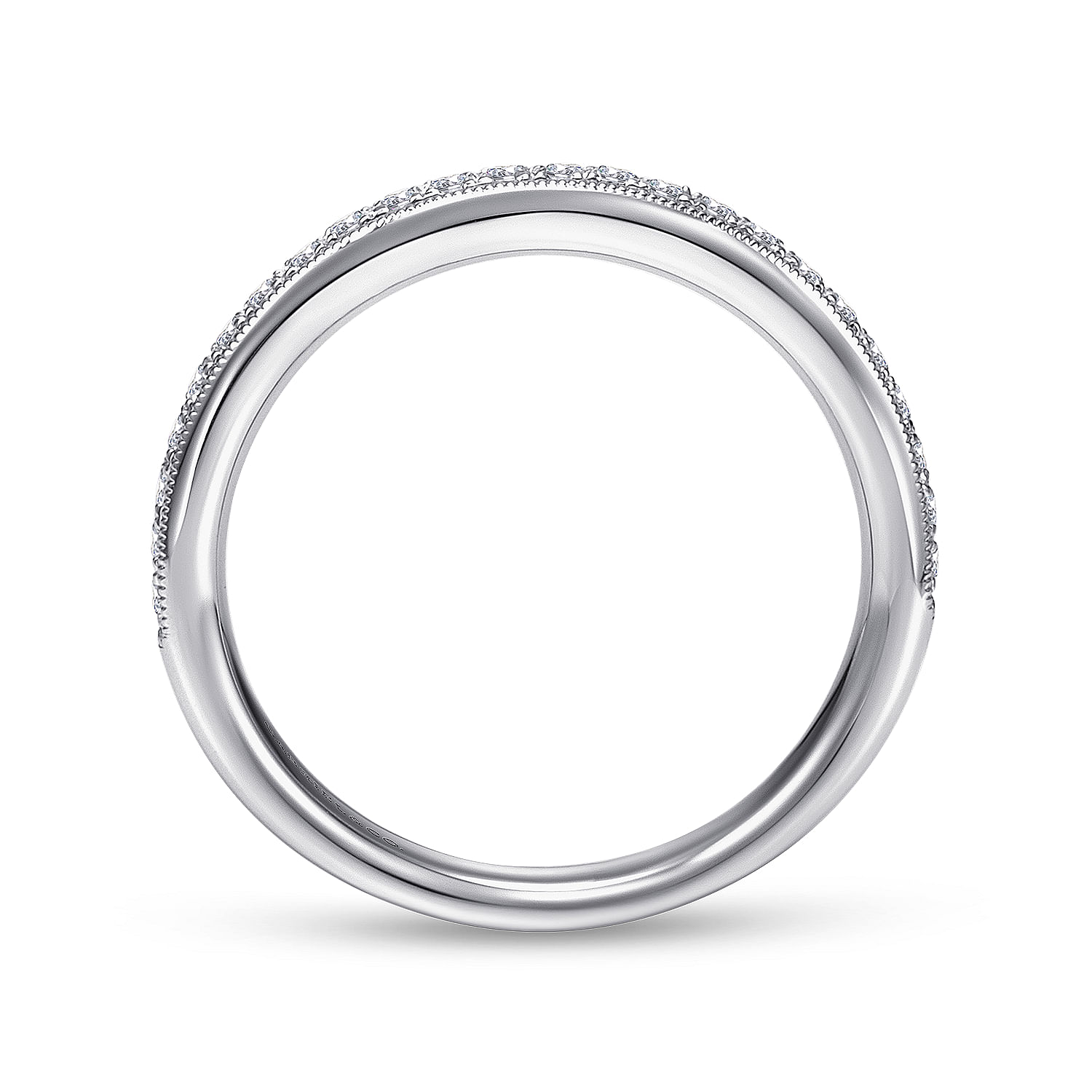 14k White Gold Diamond Straight Wedding Band angle 2 14k White Gold Diamond Straight Wedding Band angle 2