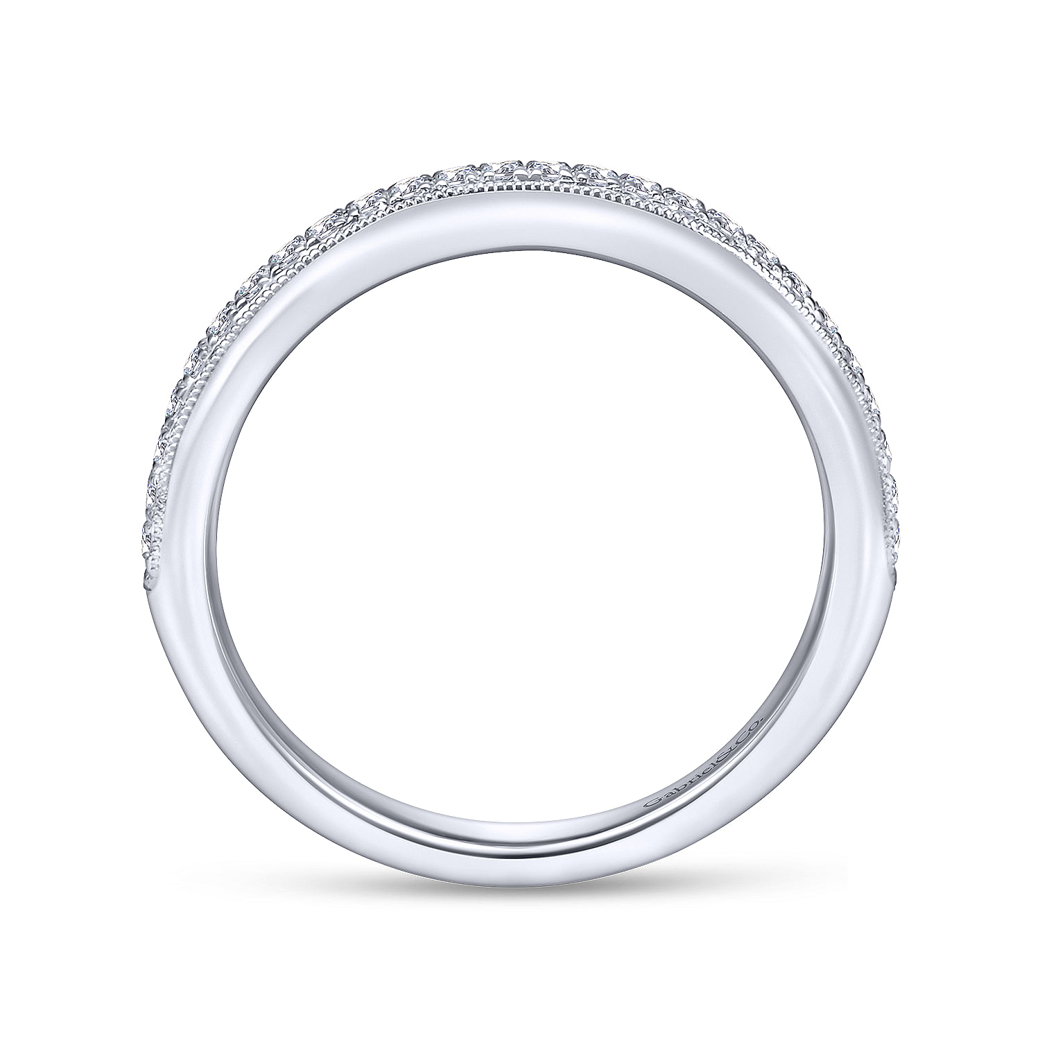 14k White Gold Diamond Straight Wedding Band angle 2 14k White Gold Diamond Straight Wedding Band angle 2