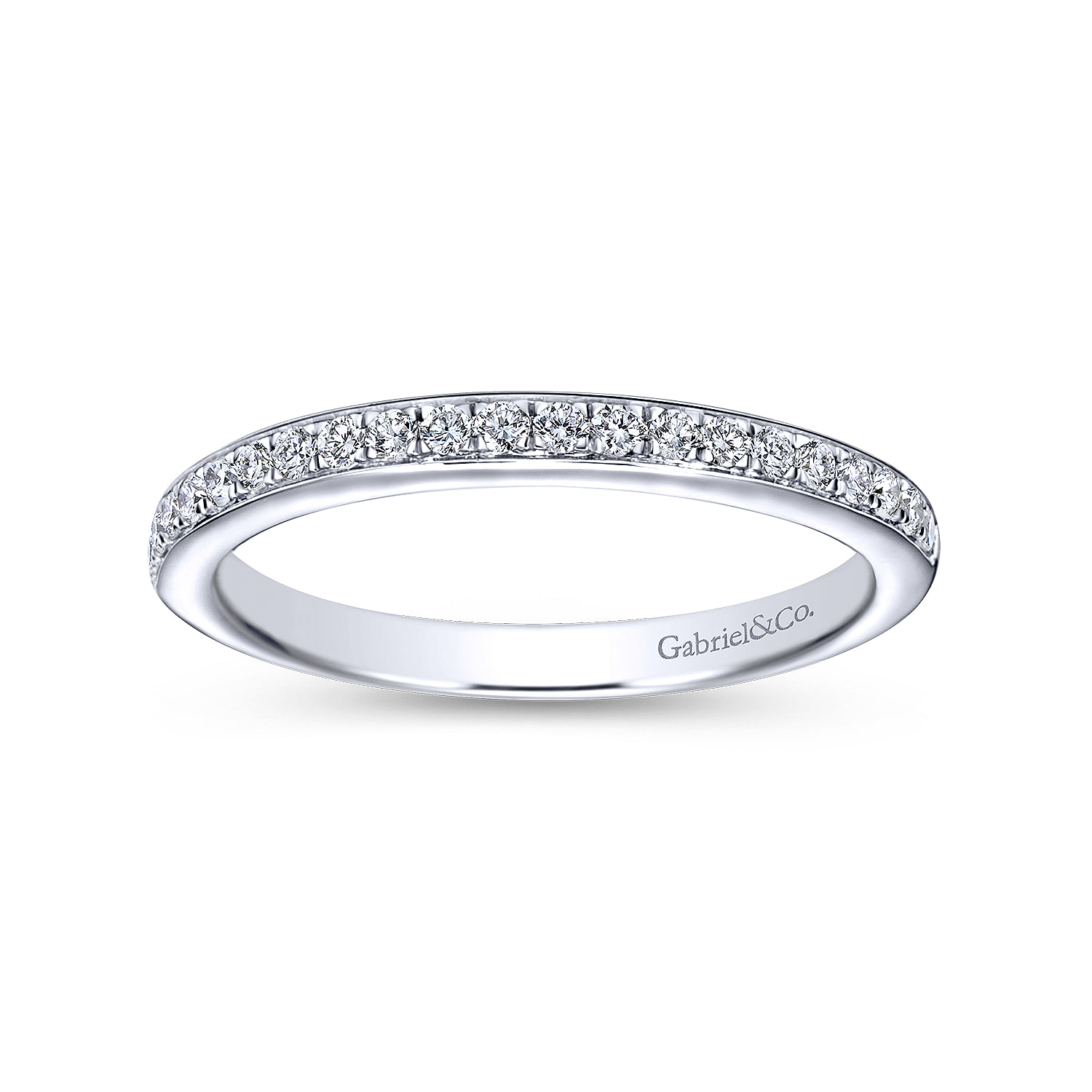 14k White Gold Diamond Straight Wedding Band angle 5 14k White Gold Diamond Straight Wedding Band angle 5