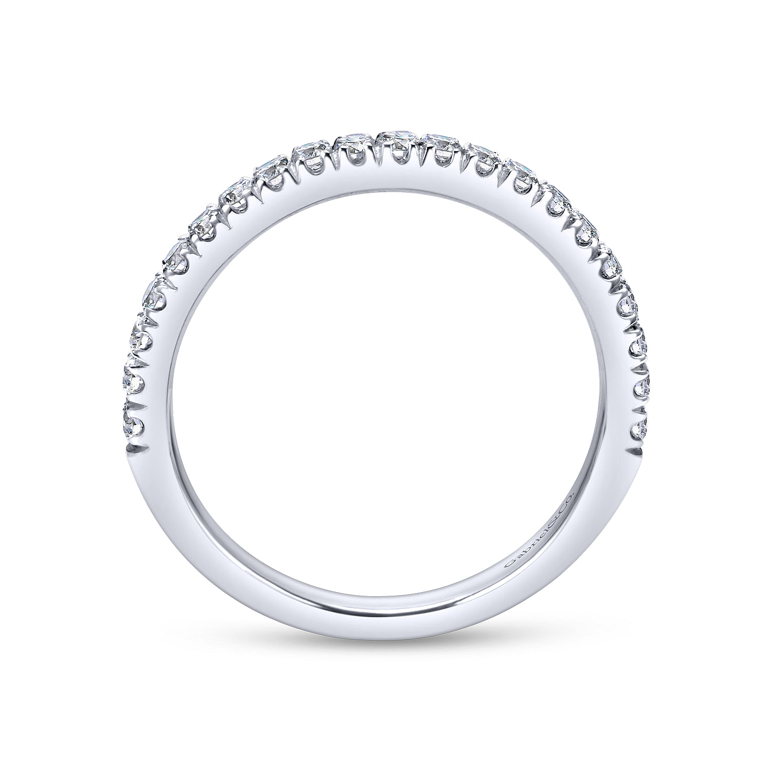 14k White Gold Diamond Straight Wedding Band angle 2 14k White Gold Diamond Straight Wedding Band angle 2