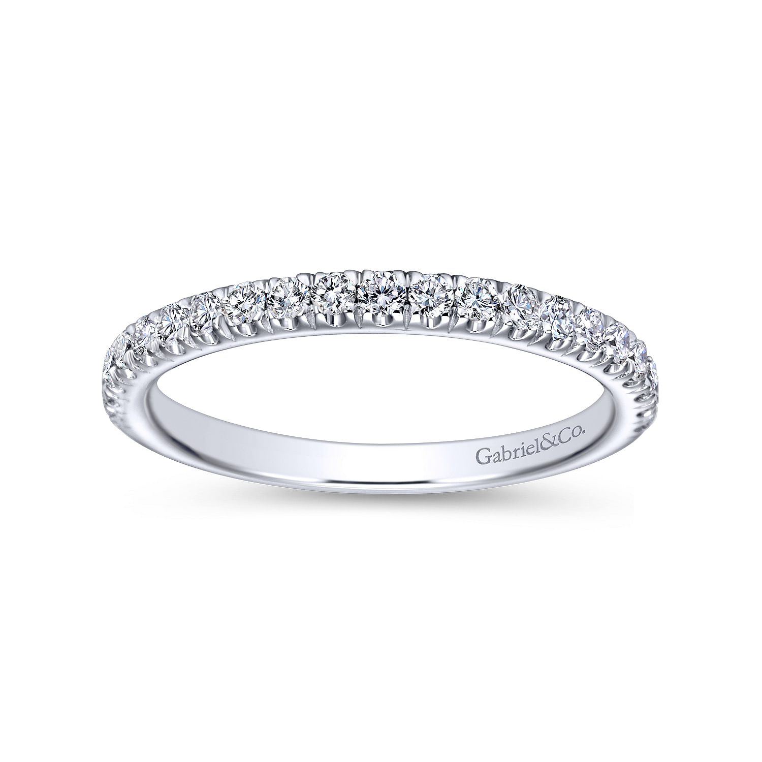14k White Gold Diamond Straight Wedding Band angle 5 14k White Gold Diamond Straight Wedding Band angle 5