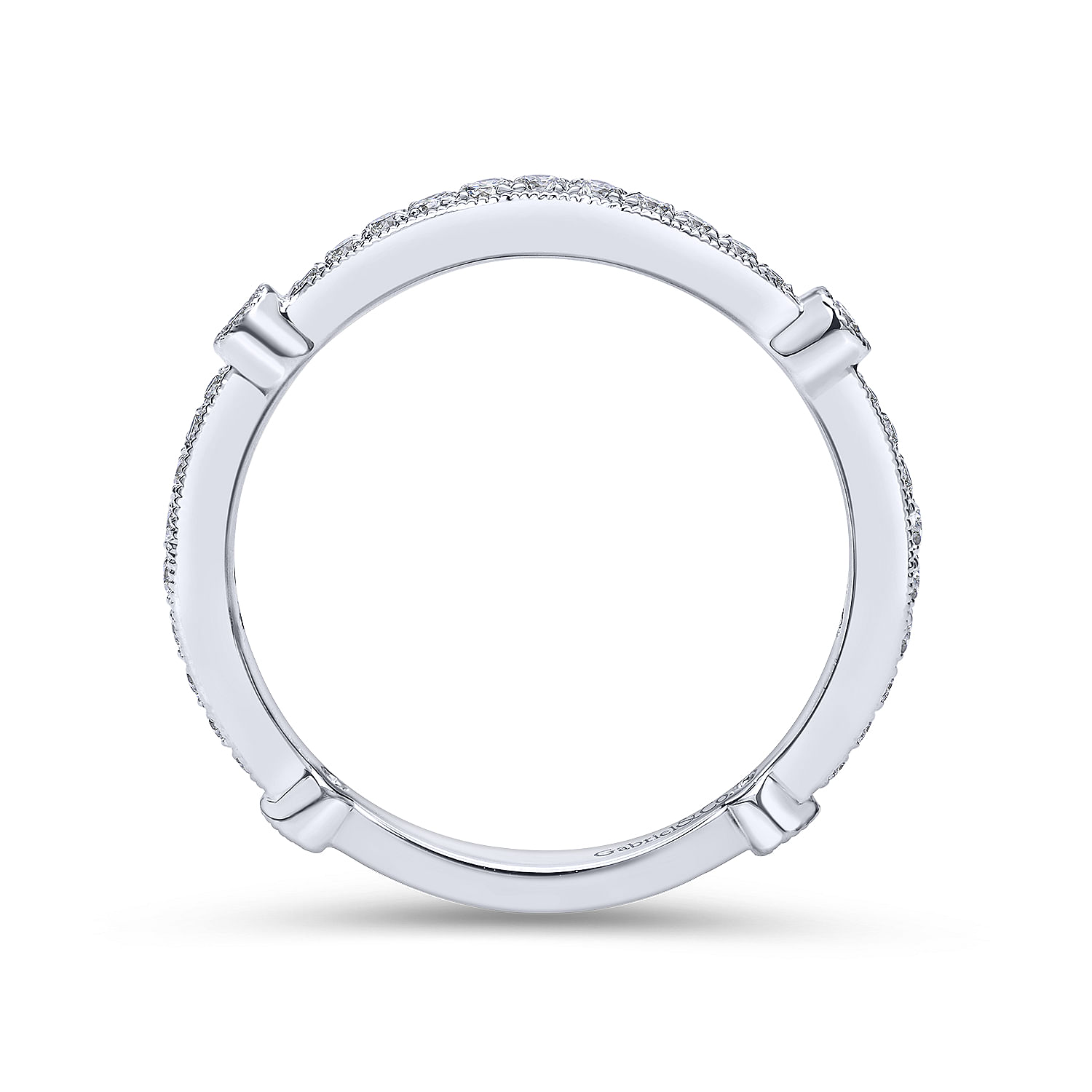 14k White Gold Diamond Straight Wedding Band angle 2 14k White Gold Diamond Straight Wedding Band angle 2