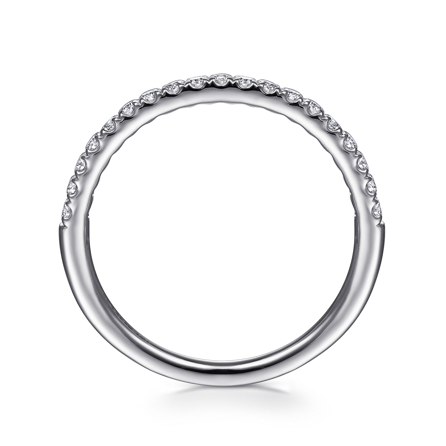 14k White Gold Diamond Straight Wedding Band angle 2 14k White Gold Diamond Straight Wedding Band angle 2