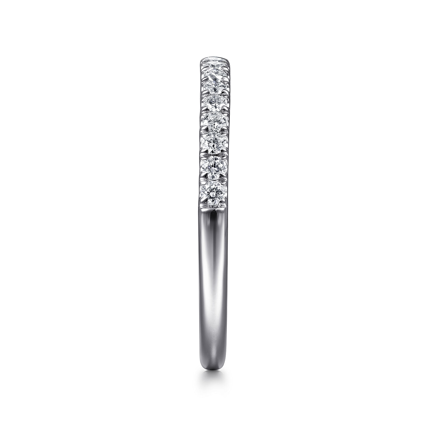 14k White Gold Diamond Straight Wedding Band angle 5 14k White Gold Diamond Straight Wedding Band angle 5