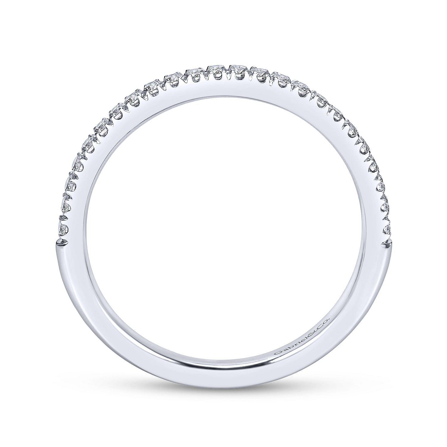 14k White Gold Diamond Straight Wedding Band angle 2 14k White Gold Diamond Straight Wedding Band angle 2