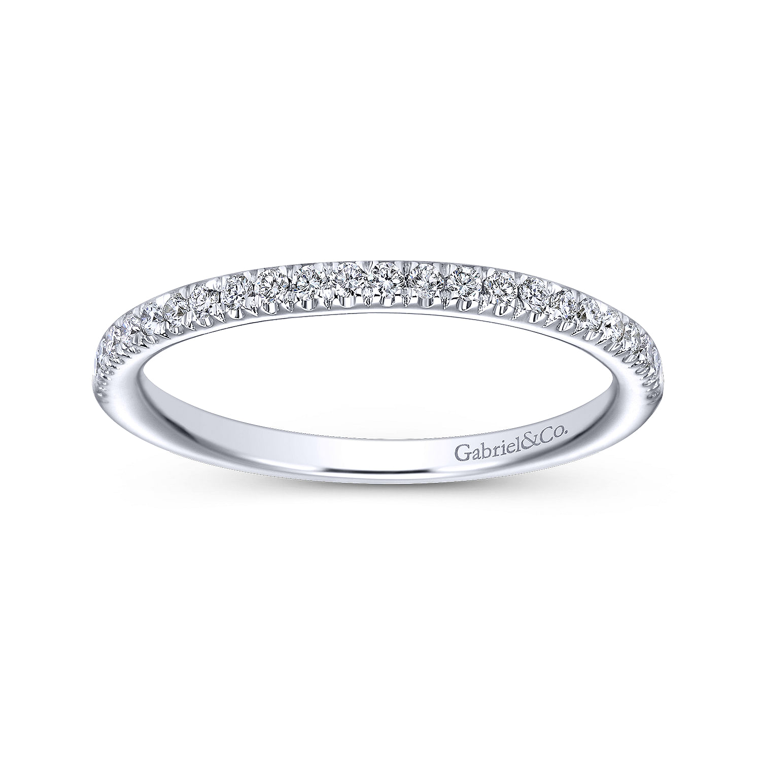 14k White Gold Diamond Straight Wedding Band angle 5 14k White Gold Diamond Straight Wedding Band angle 5
