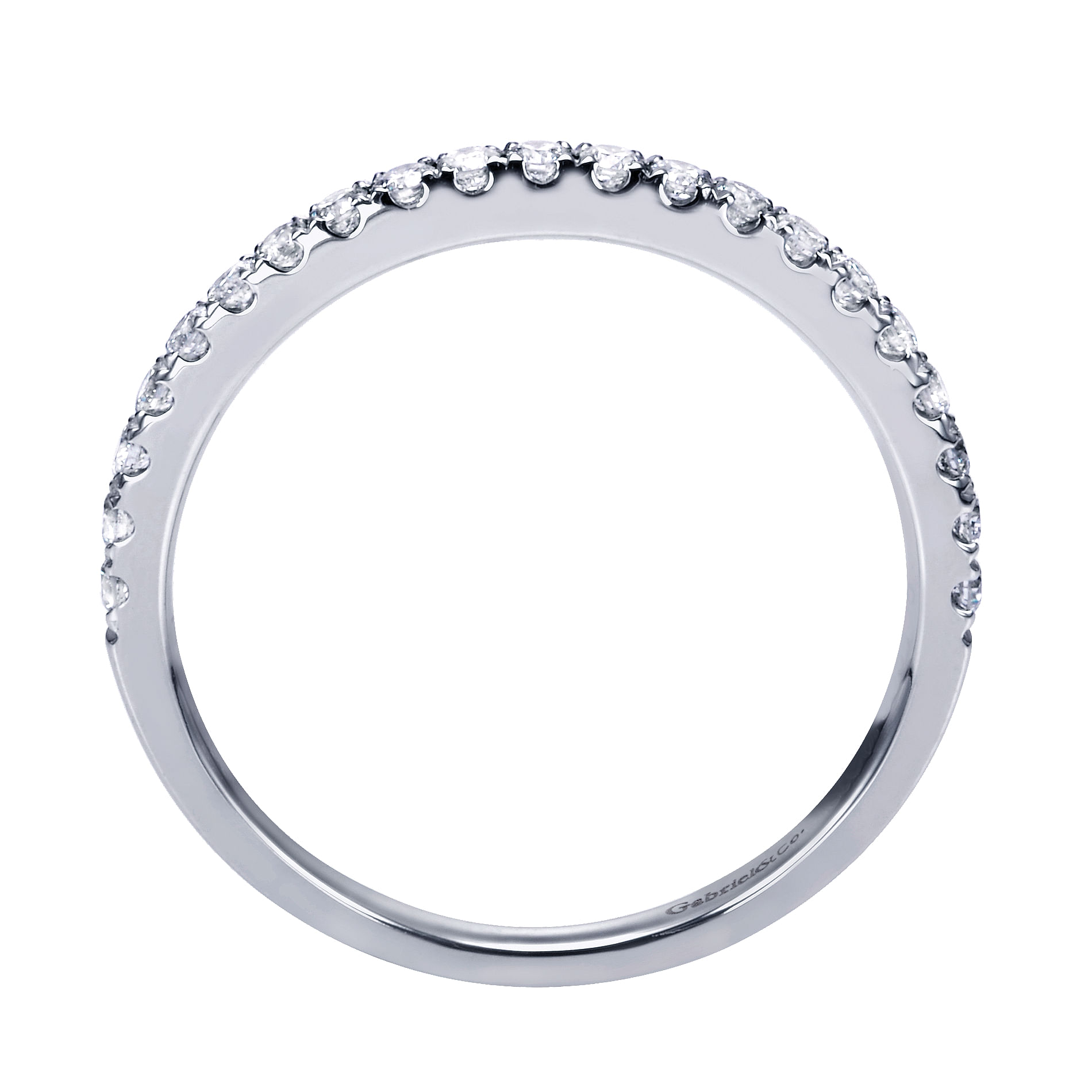 14k White Gold Diamond Straight Wedding Band angle 2 14k White Gold Diamond Straight Wedding Band angle 2