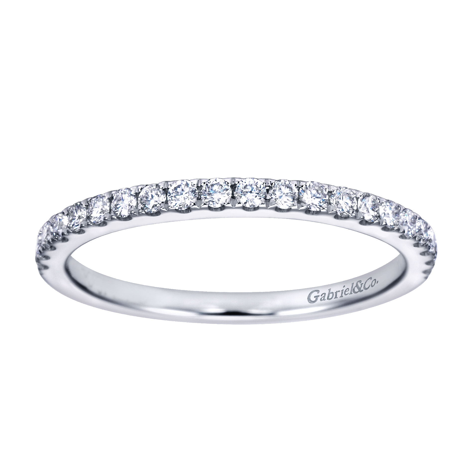 14k White Gold Diamond Straight Wedding Band angle 5 14k White Gold Diamond Straight Wedding Band angle 5