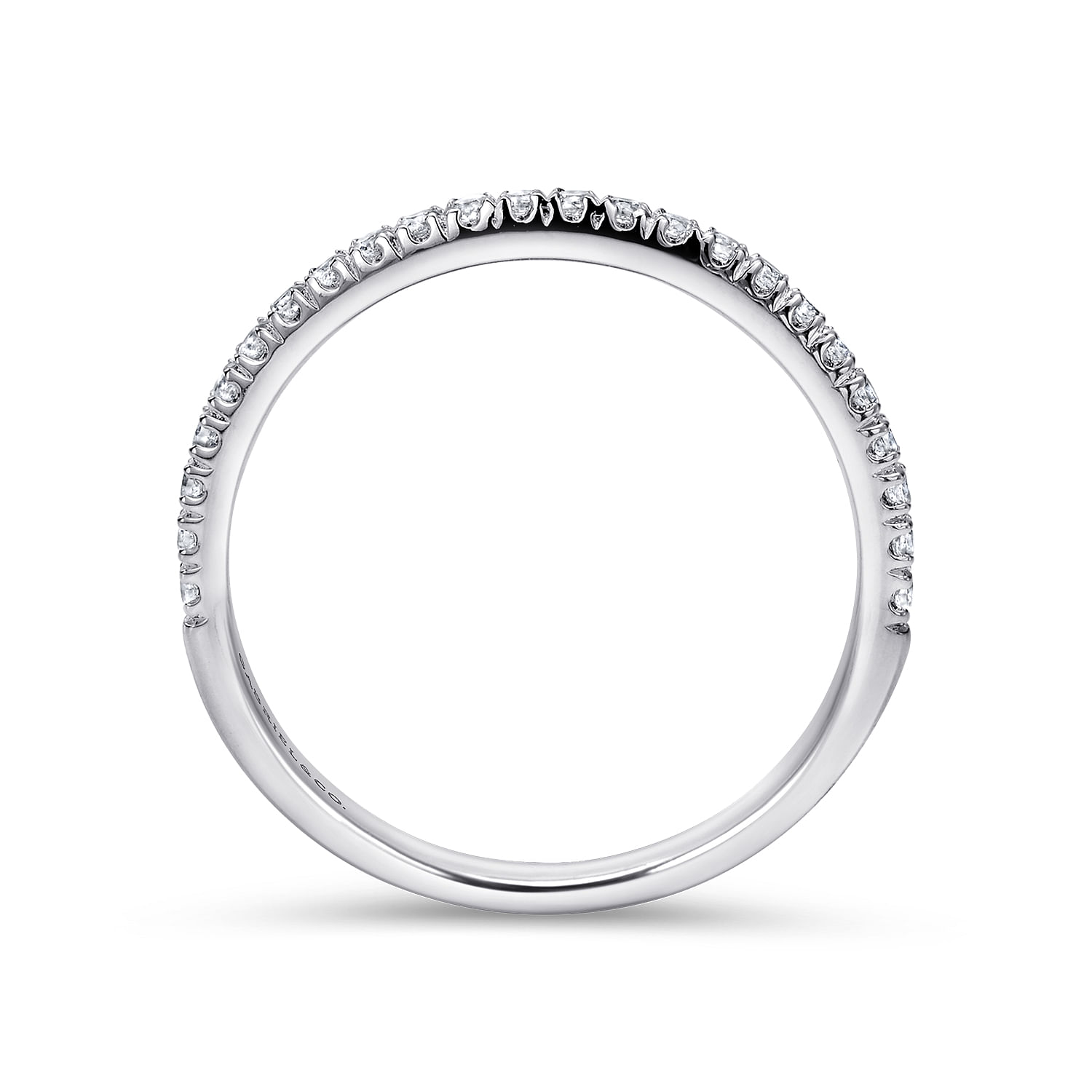 14k White Gold Diamond Straight Wedding Band angle 2 14k White Gold Diamond Straight Wedding Band angle 2