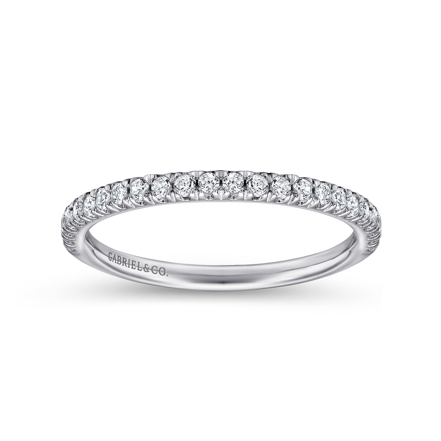 14k White Gold Diamond Straight Wedding Band angle 5 14k White Gold Diamond Straight Wedding Band angle 5
