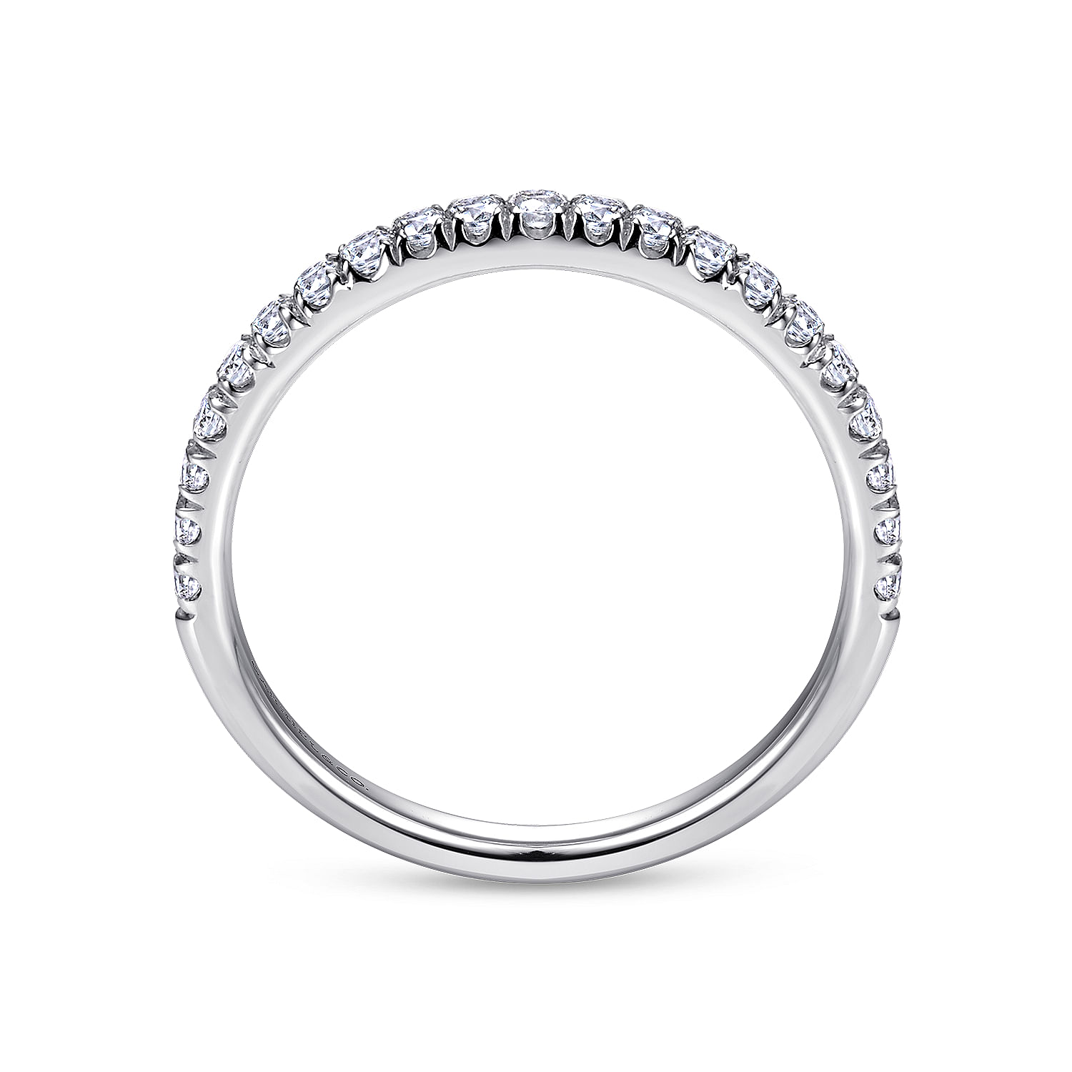 14k White Gold Diamond Straight Wedding Band angle 2 14k White Gold Diamond Straight Wedding Band angle 2