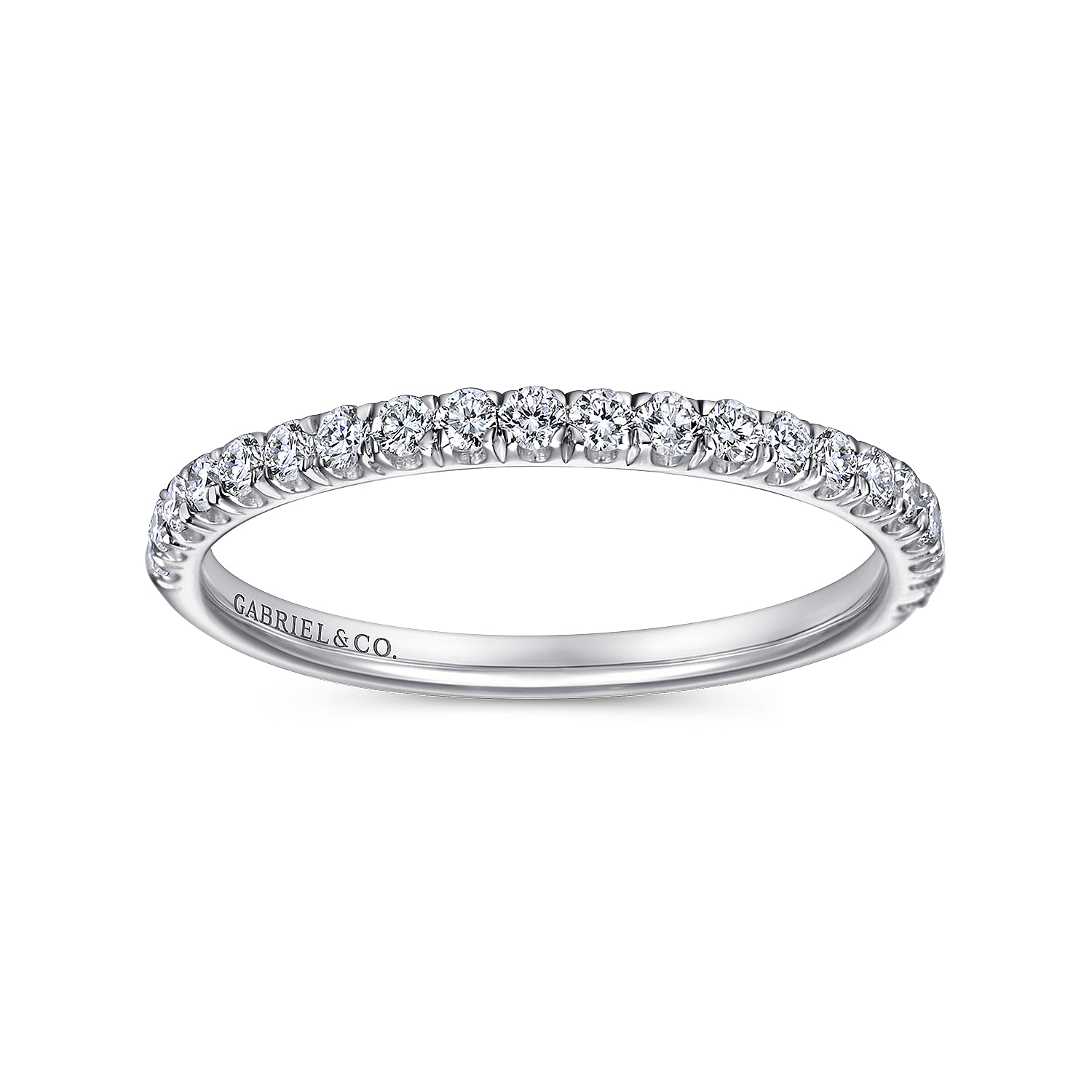 14k White Gold Diamond Straight Wedding Band angle 5 14k White Gold Diamond Straight Wedding Band angle 5