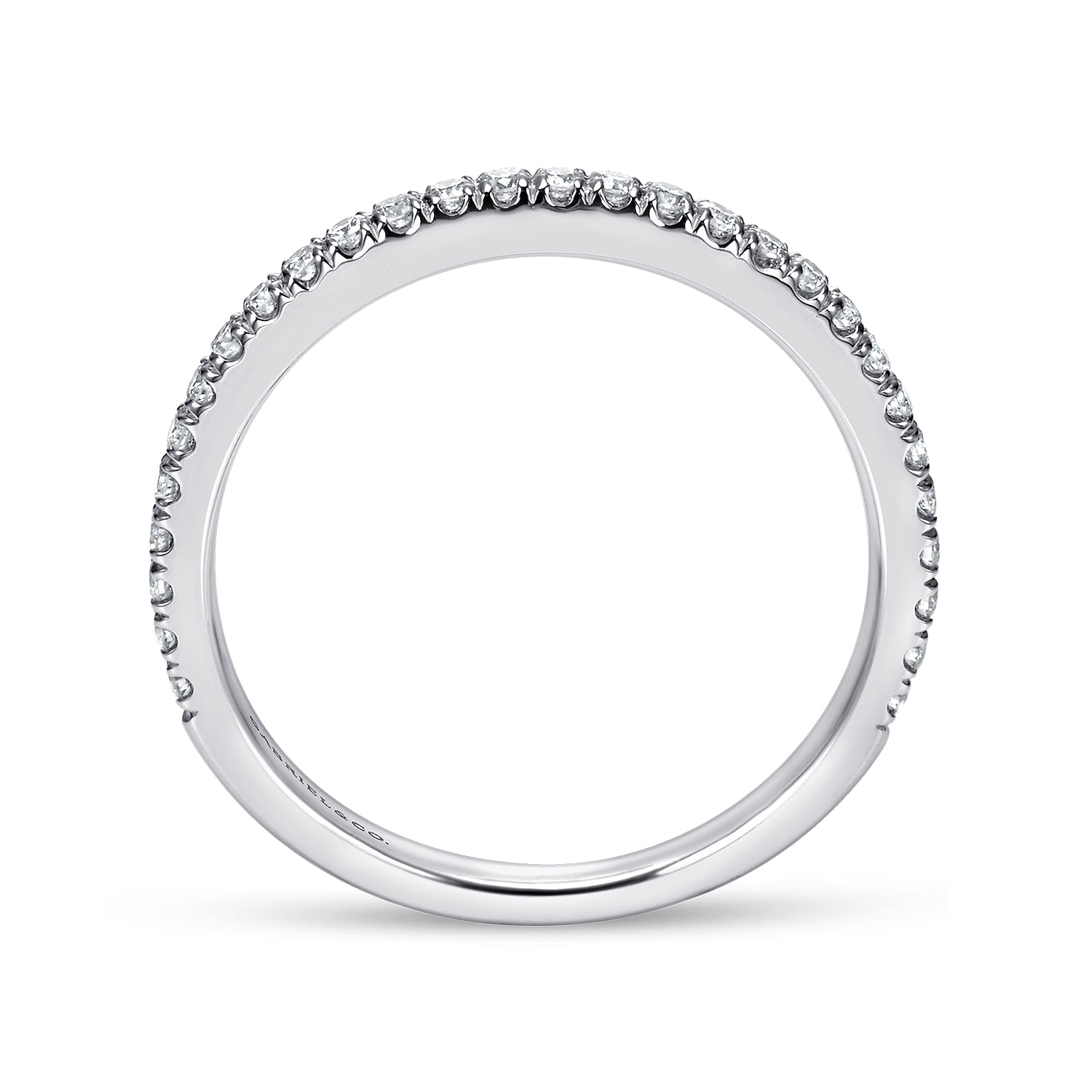 14k White Gold Diamond Straight Wedding Band angle 2 14k White Gold Diamond Straight Wedding Band angle 2