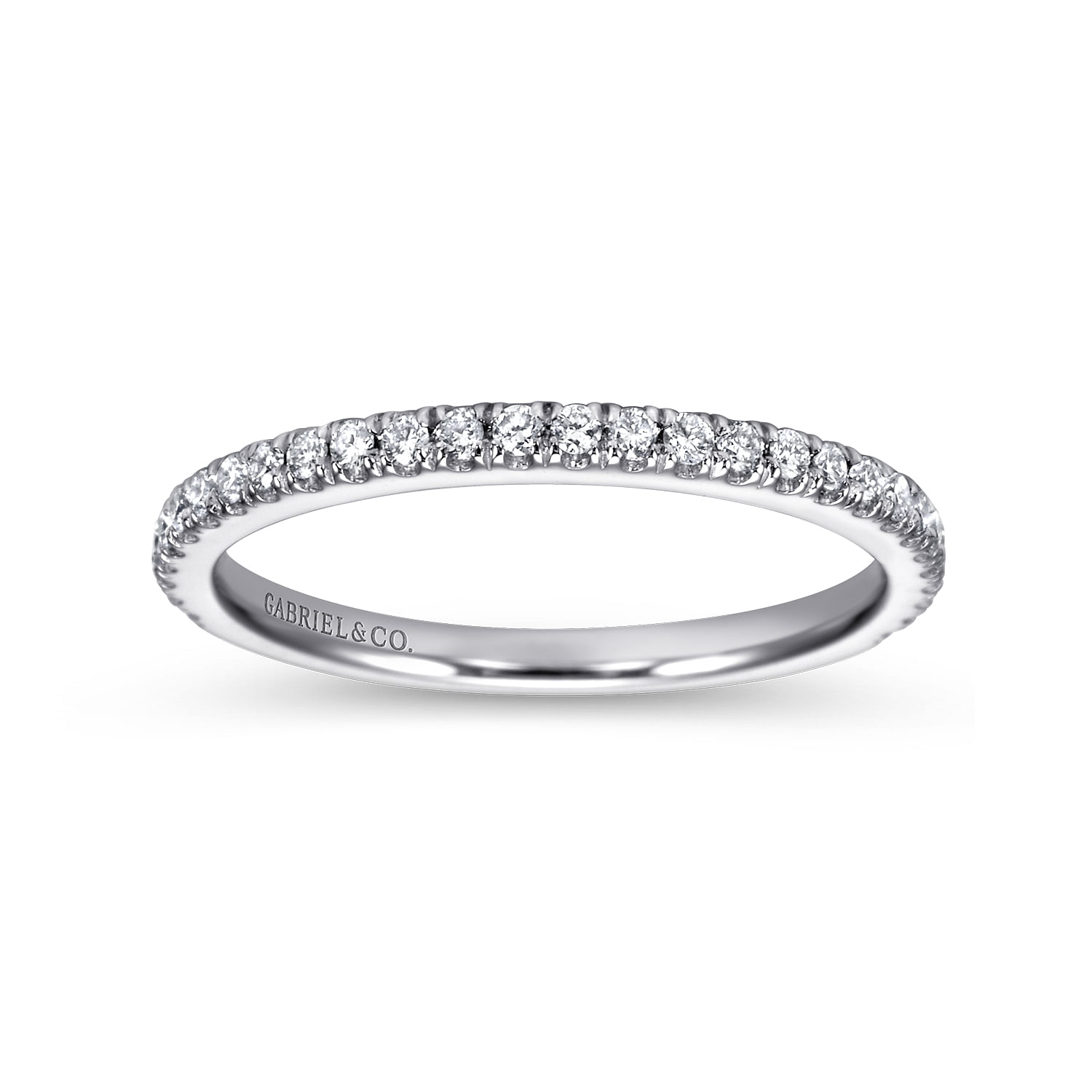 14k White Gold Diamond Straight Wedding Band angle 5 14k White Gold Diamond Straight Wedding Band angle 5