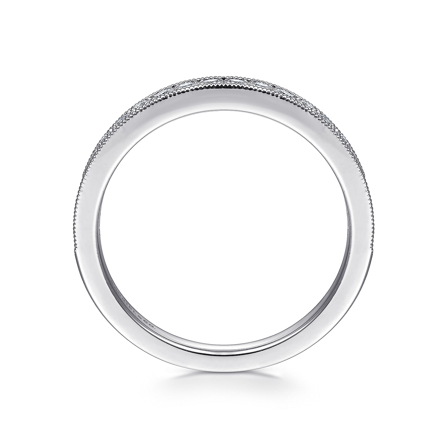 14k White Gold Diamond Straight Wedding Band angle 2 14k White Gold Diamond Straight Wedding Band angle 2
