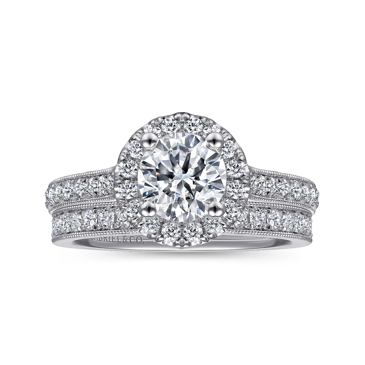 14k White Gold Diamond Straight Wedding Band angle 4 14k White Gold Diamond Straight Wedding Band angle 4