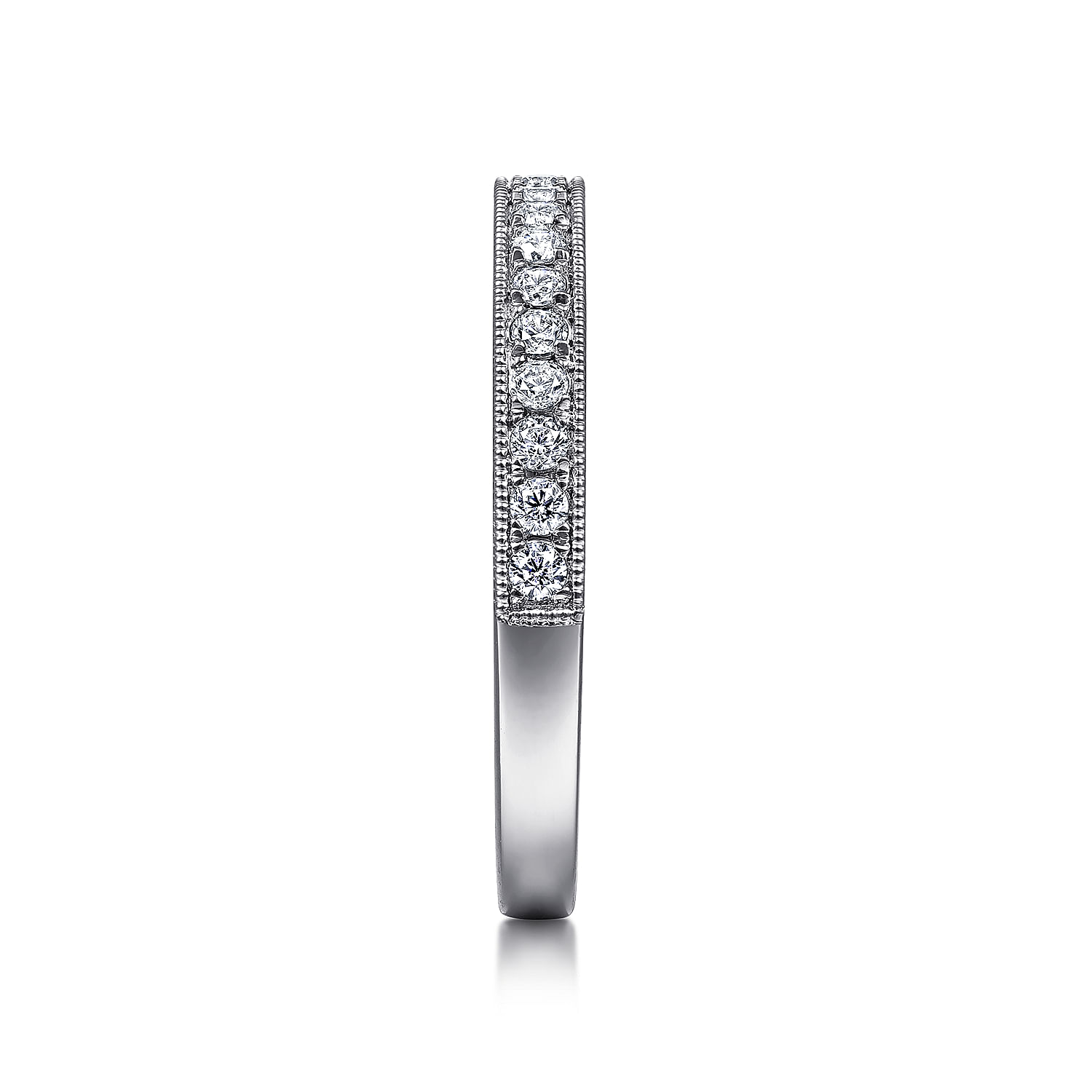 14k White Gold Diamond Straight Wedding Band angle 5 14k White Gold Diamond Straight Wedding Band angle 5