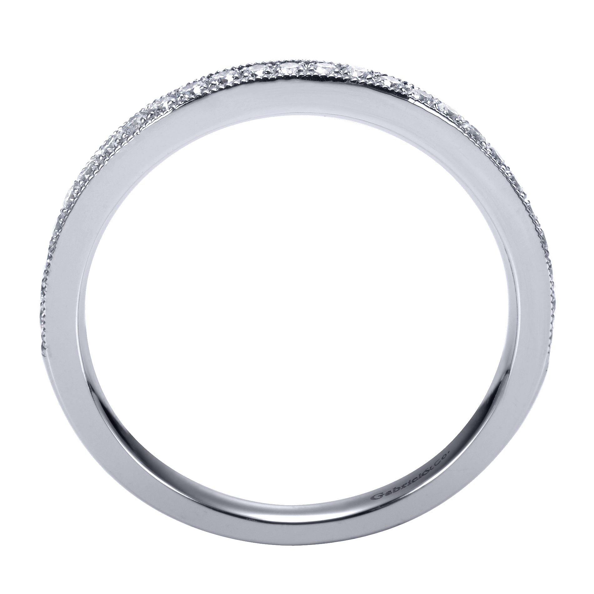 14k White Gold Diamond Straight Wedding Band angle 2 14k White Gold Diamond Straight Wedding Band angle 2