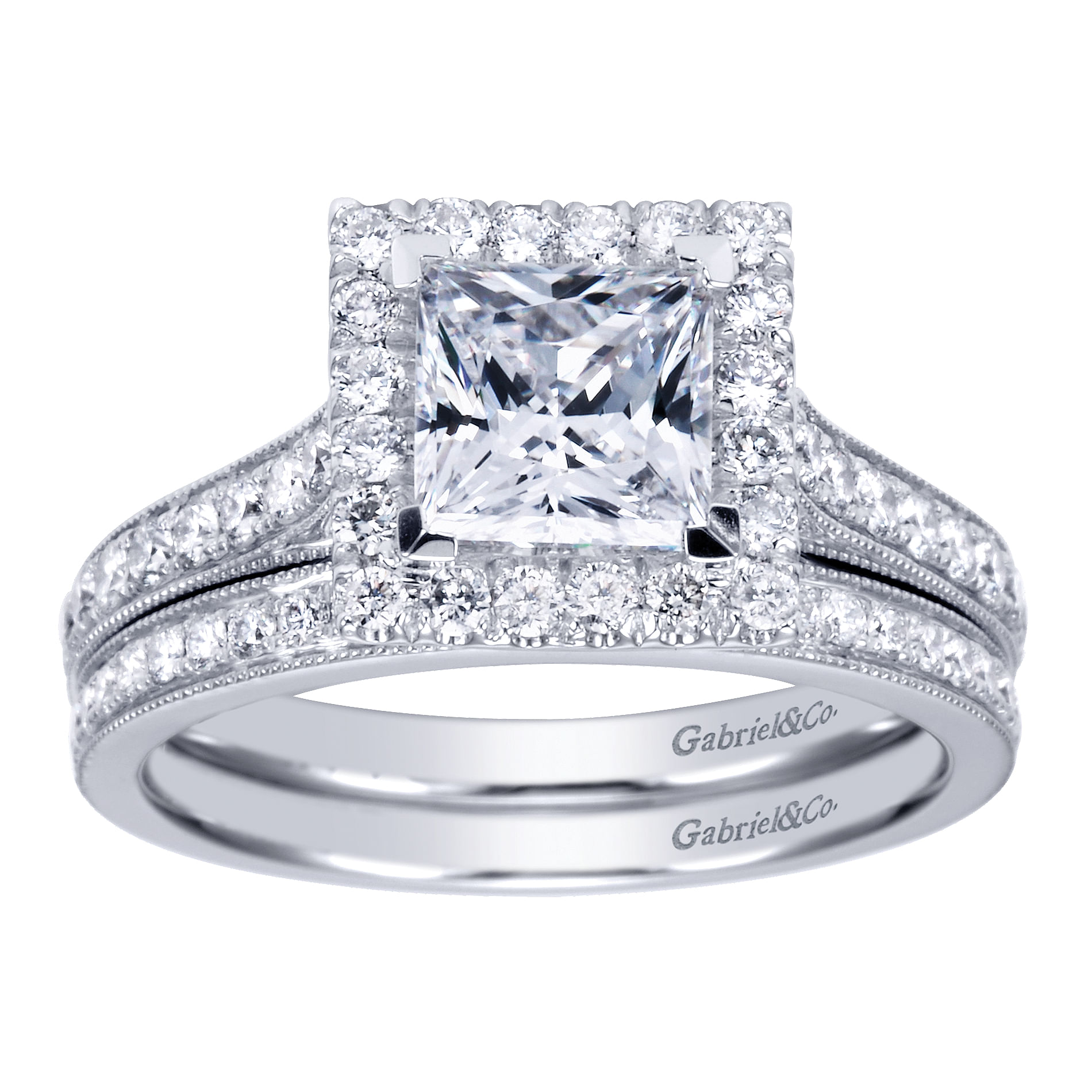 14k White Gold Diamond Straight Wedding Band angle 4 14k White Gold Diamond Straight Wedding Band angle 4