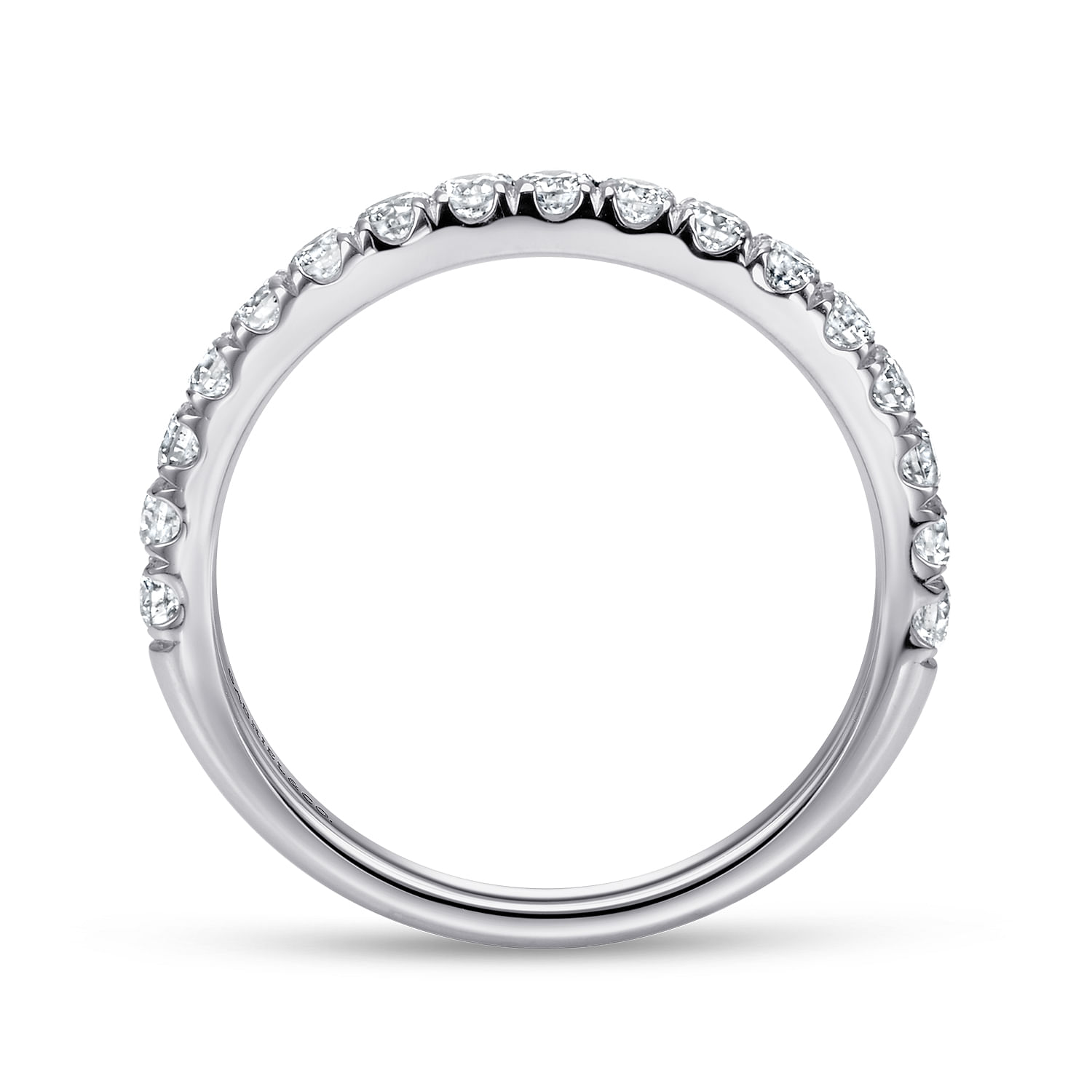 14k White Gold Diamond Straight Wedding Band angle 2 14k White Gold Diamond Straight Wedding Band angle 2