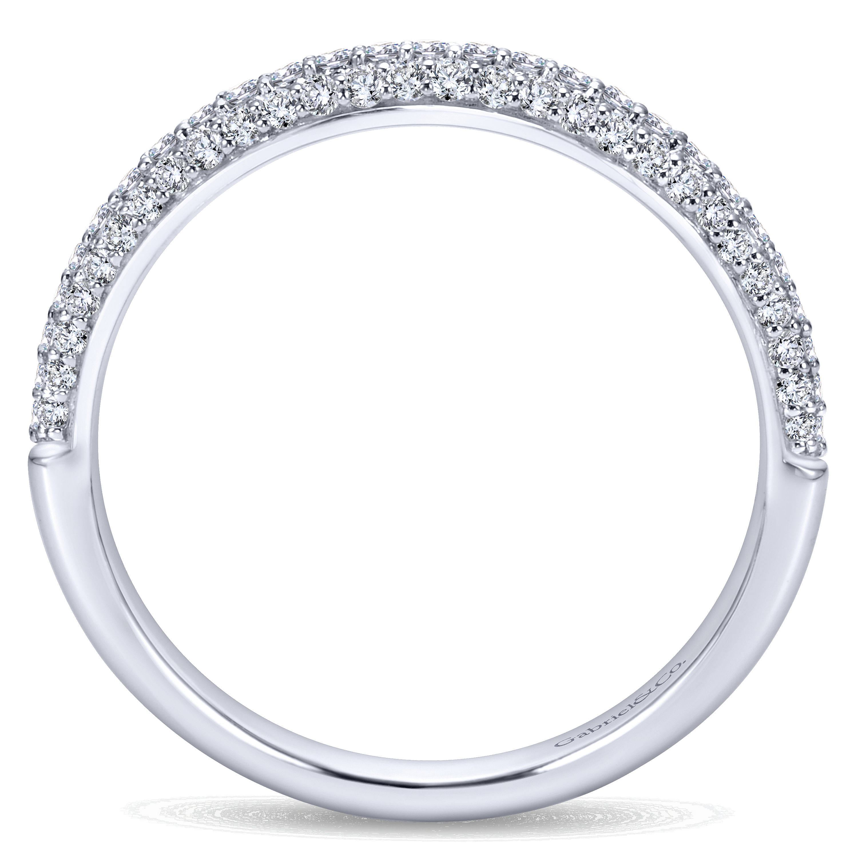 14k White Gold Diamond Straight Wedding Band angle 2 14k White Gold Diamond Straight Wedding Band angle 2