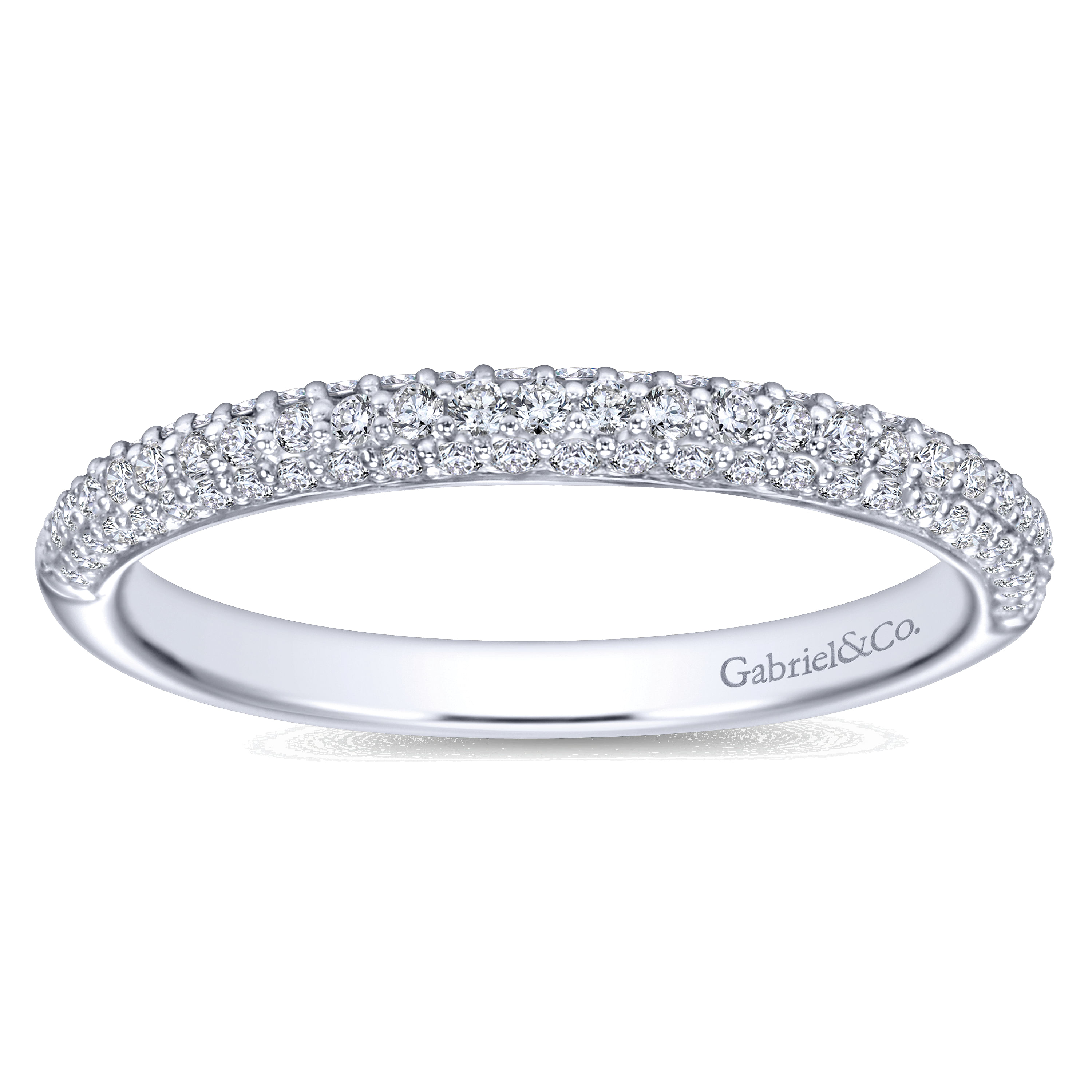 14k White Gold Diamond Straight Wedding Band angle 5 14k White Gold Diamond Straight Wedding Band angle 5