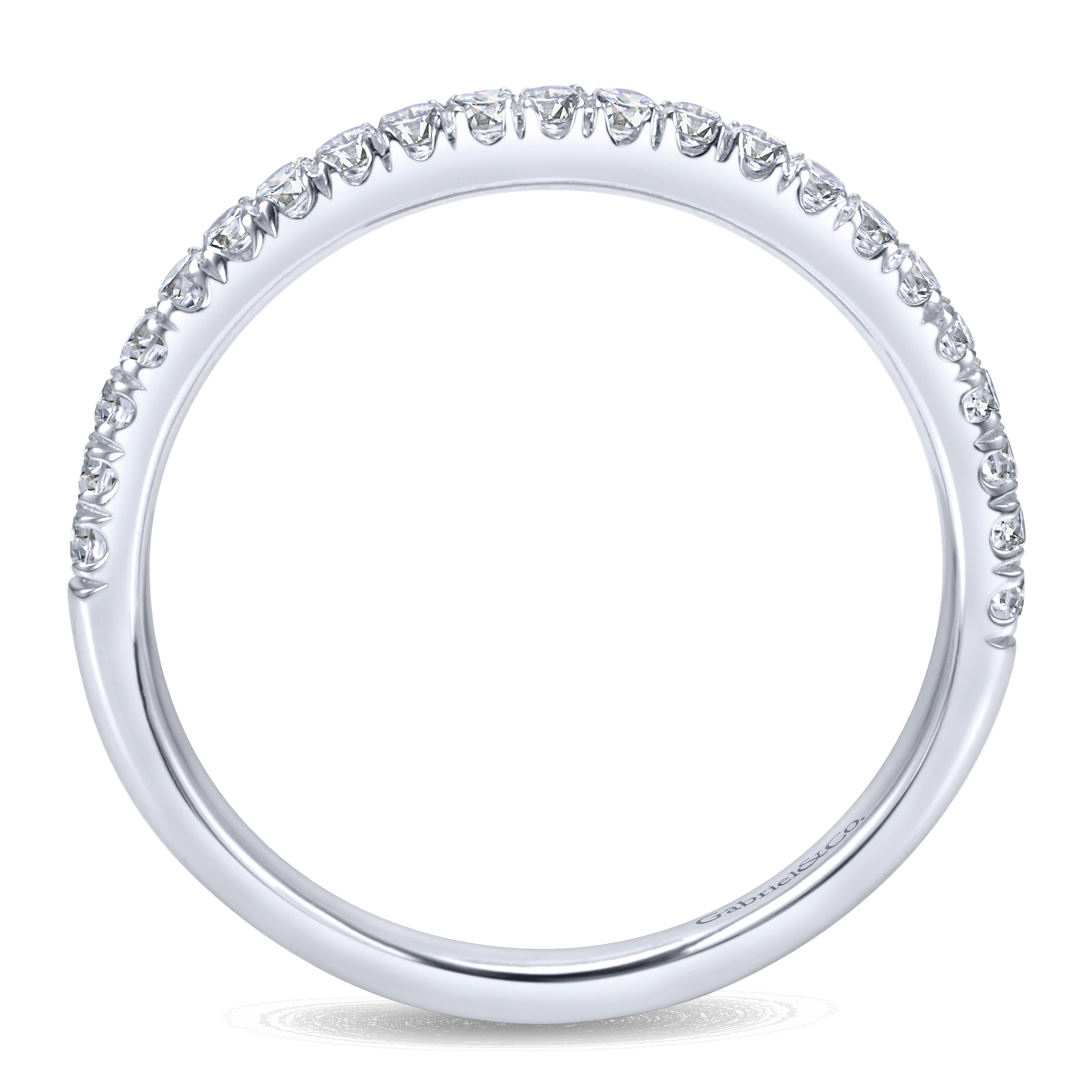 14k White Gold Diamond Straight Wedding Band angle 2 14k White Gold Diamond Straight Wedding Band angle 2
