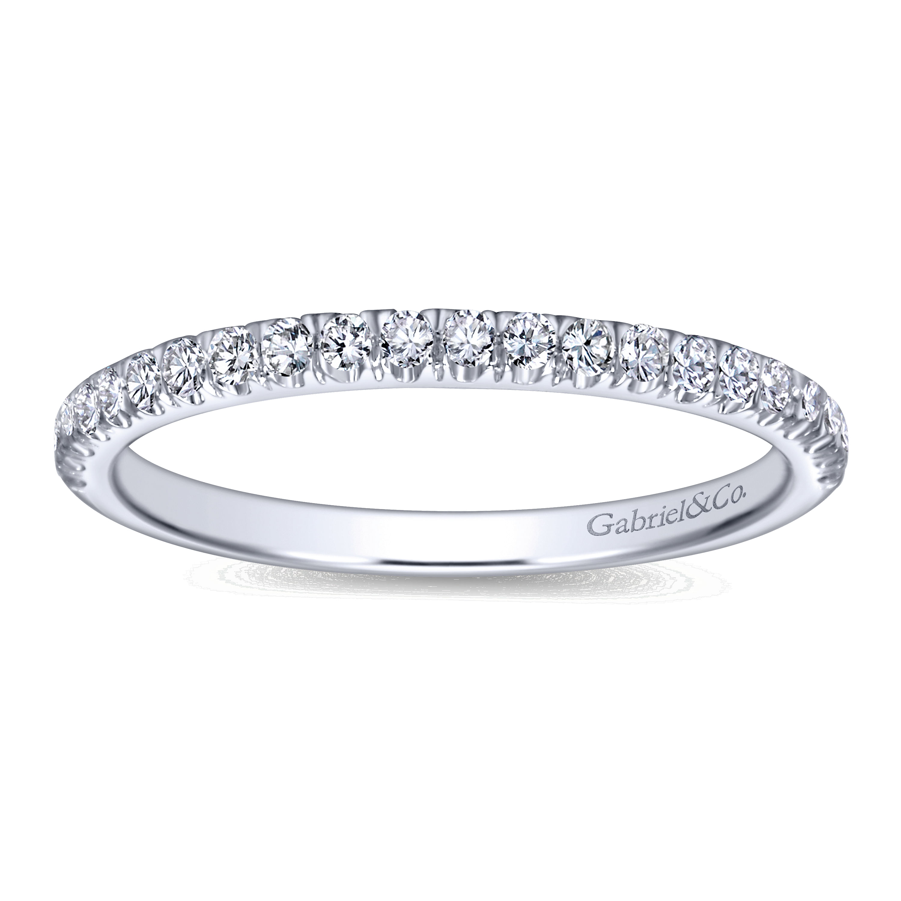 14k White Gold Diamond Straight Wedding Band angle 5 14k White Gold Diamond Straight Wedding Band angle 5