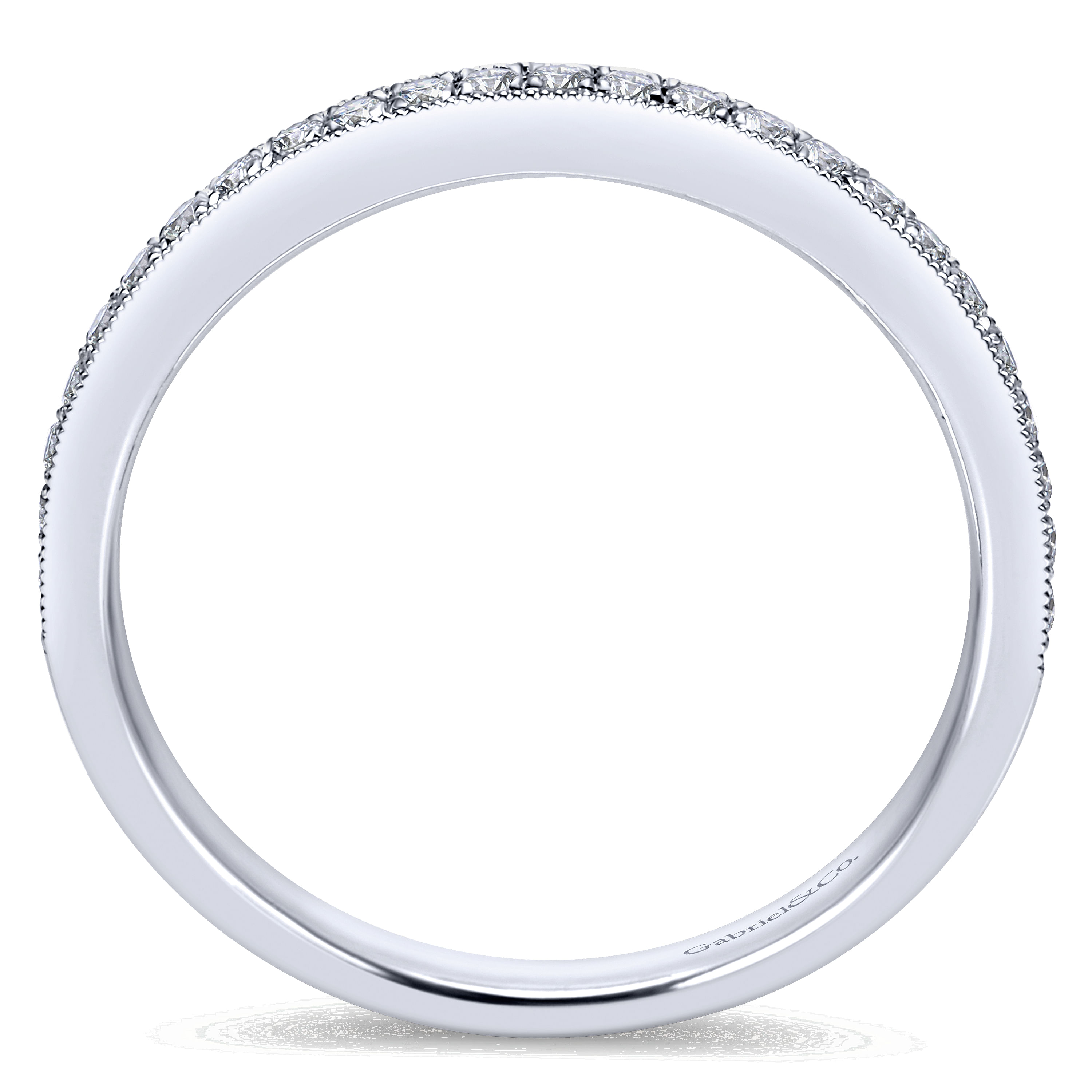 14k White Gold Diamond Straight Wedding Band angle 2 14k White Gold Diamond Straight Wedding Band angle 2