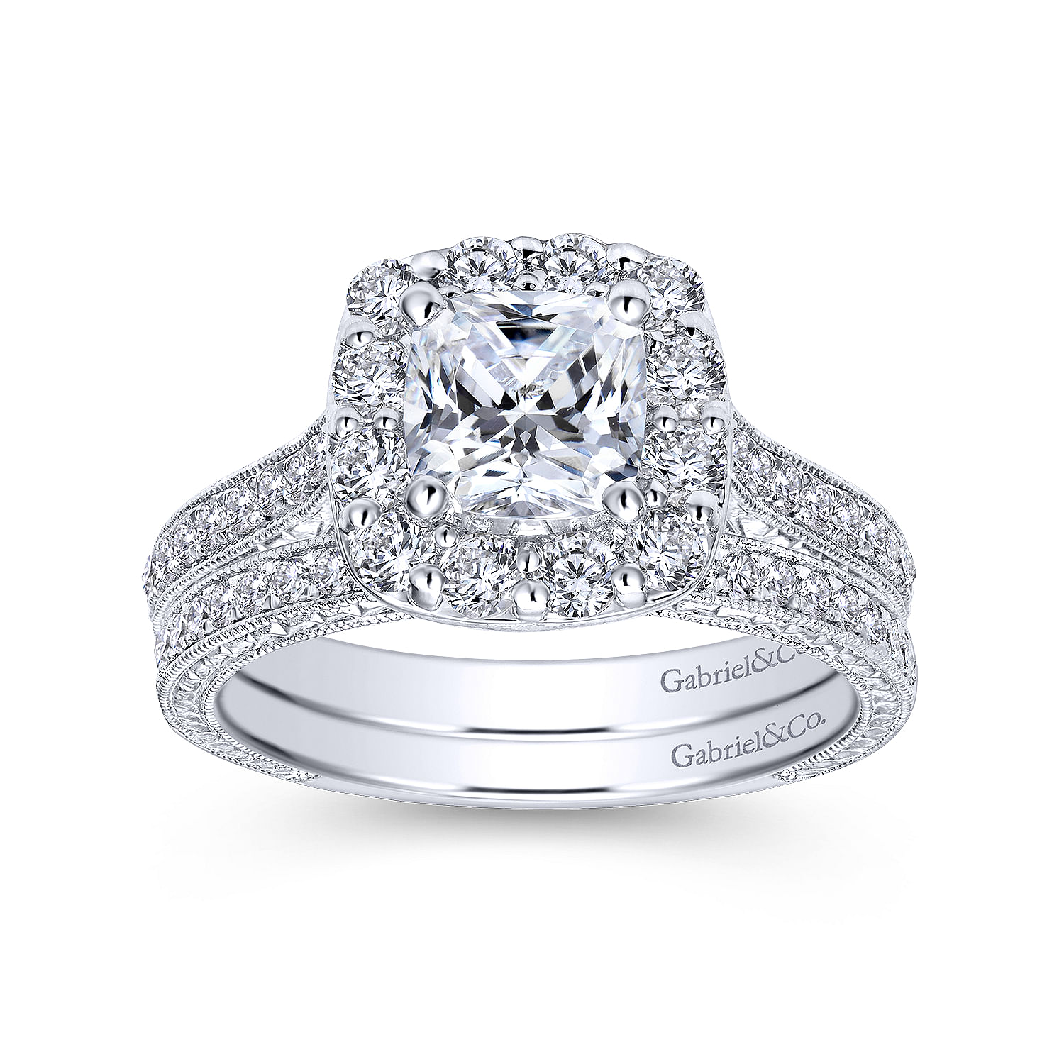 14k White Gold Diamond Straight Wedding Band angle 4 14k White Gold Diamond Straight Wedding Band angle 4