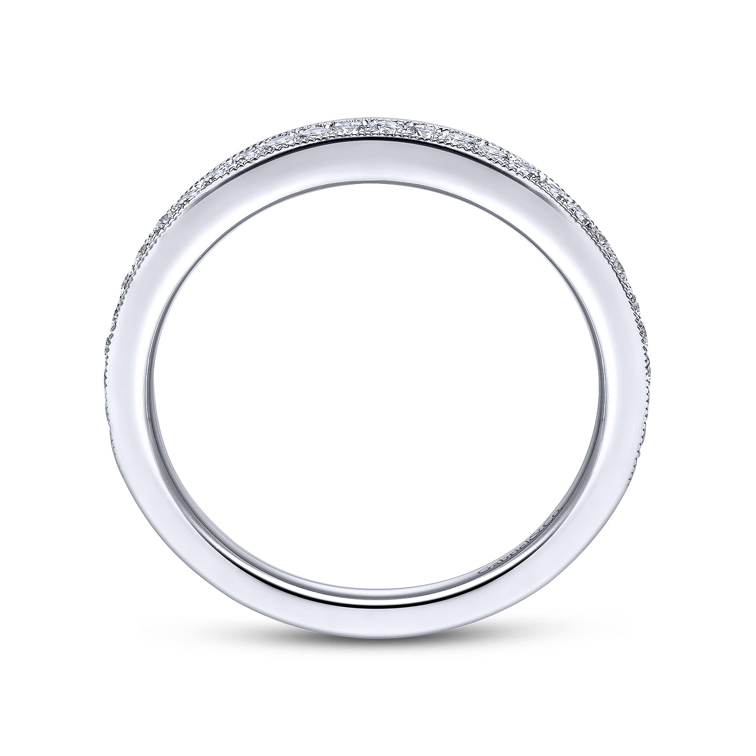 14k White Gold Diamond Straight Wedding Band angle 2 14k White Gold Diamond Straight Wedding Band angle 2