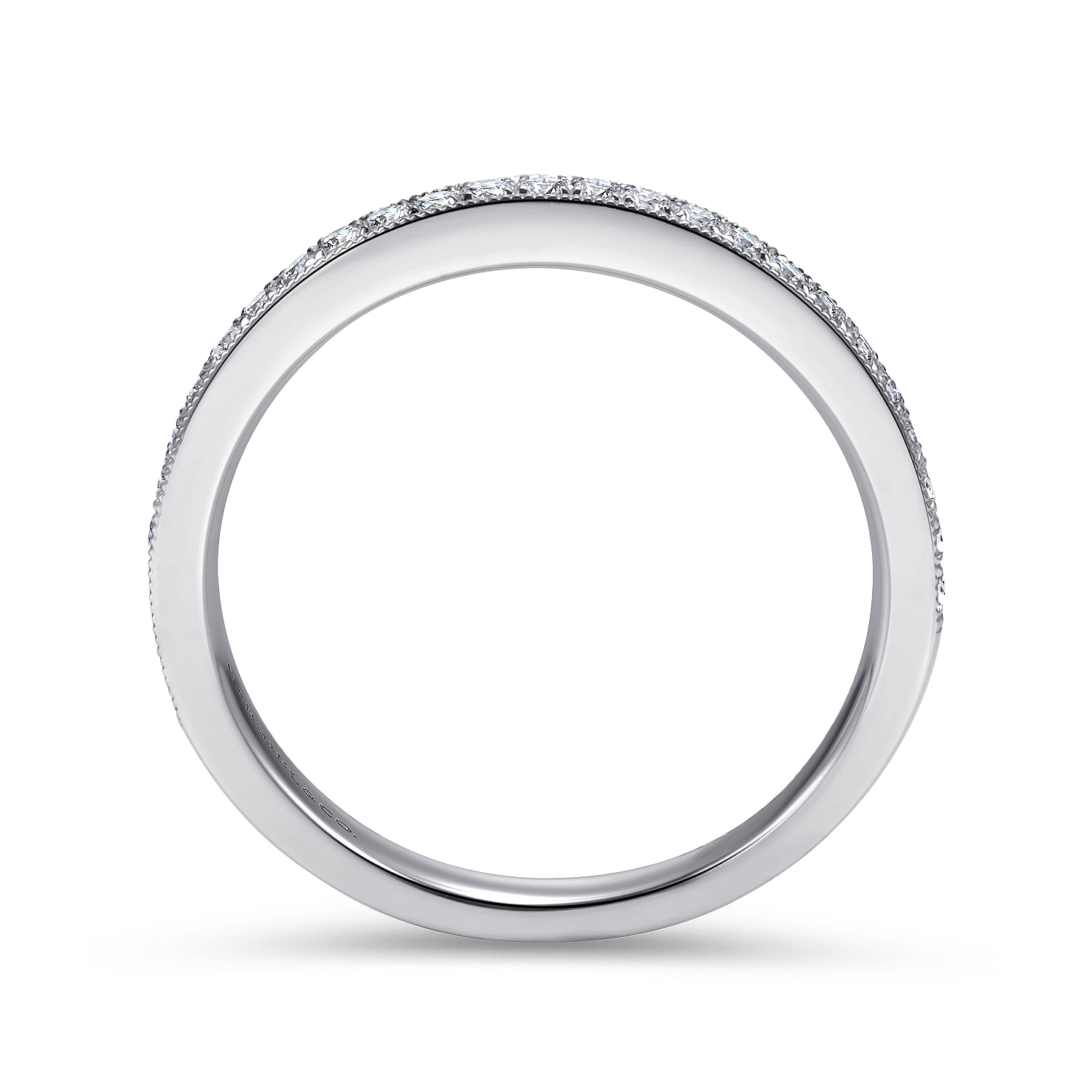 14k White Gold Diamond Straight Wedding Band angle 2 14k White Gold Diamond Straight Wedding Band angle 2