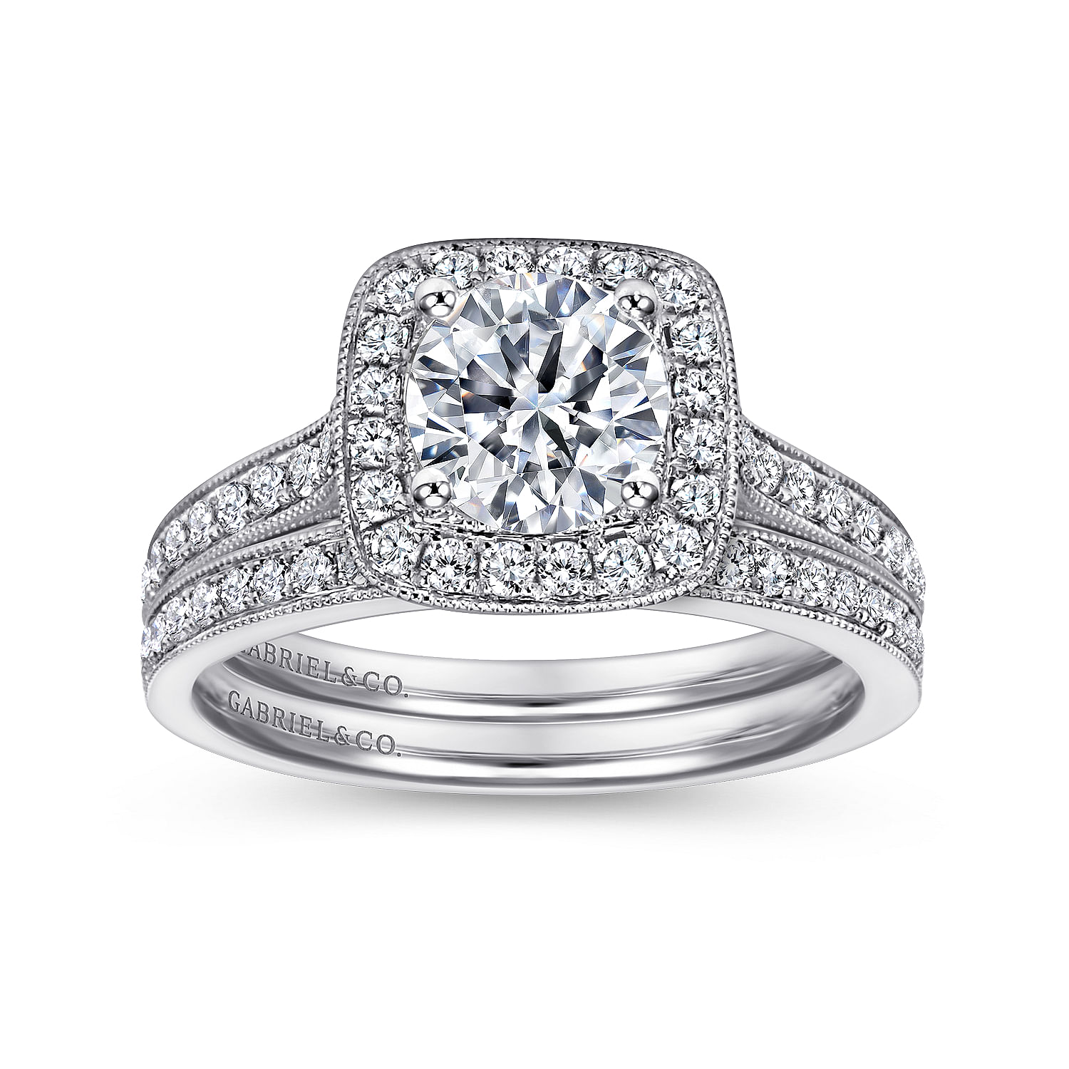 14k White Gold Diamond Straight Wedding Band angle 4 14k White Gold Diamond Straight Wedding Band angle 4