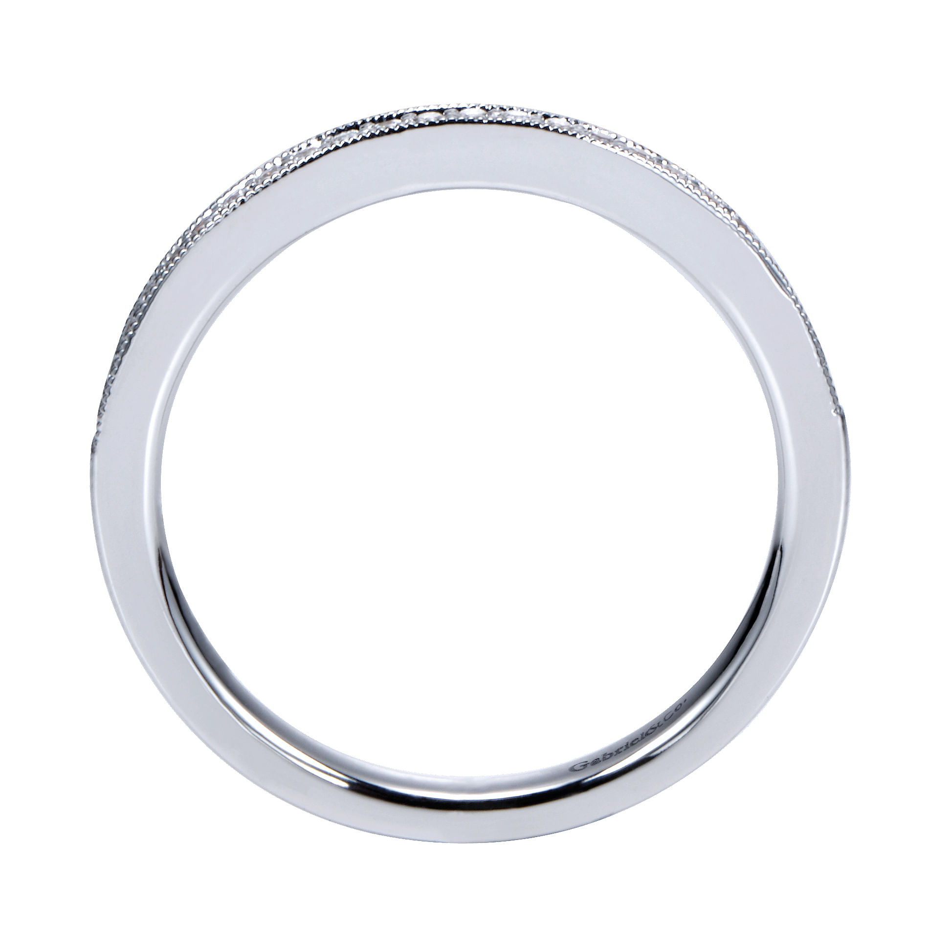 14k White Gold Diamond Straight Wedding Band angle 2 14k White Gold Diamond Straight Wedding Band angle 2